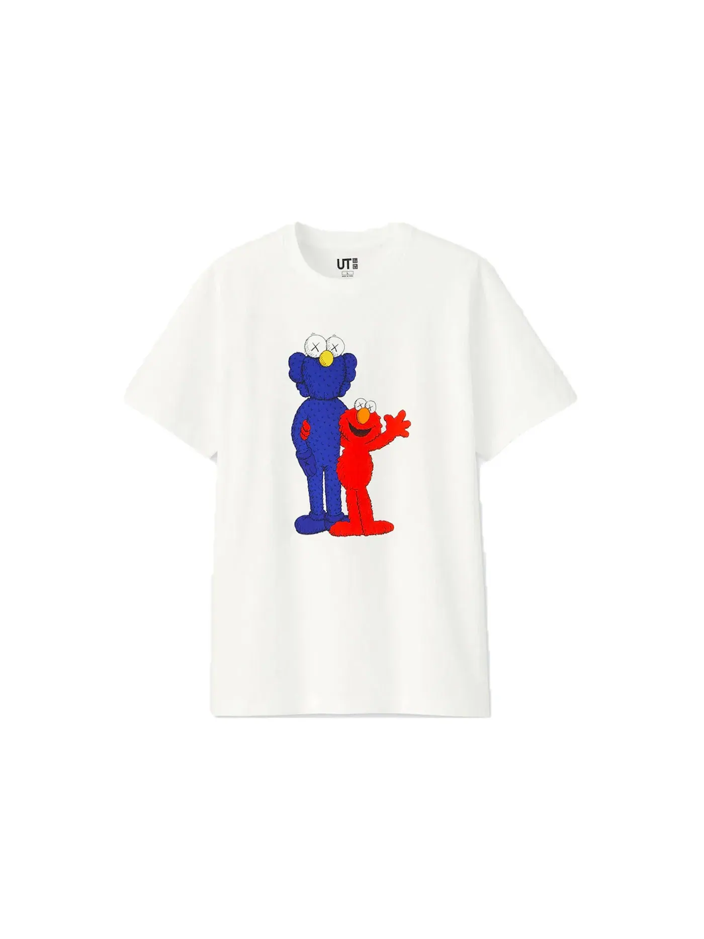 Детская футболка с принтом KAWS × Uniqlo × Sesame Street BFF Elmo Tee KAWS — изображение 1 из 1, белый