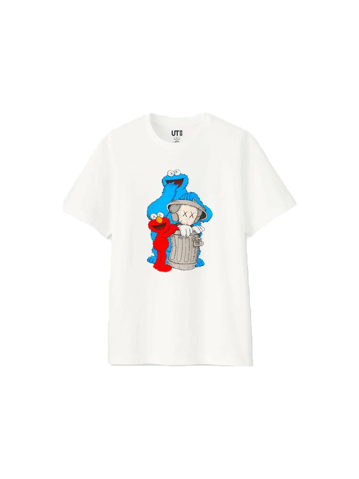 Футболка с принтом KAWS x Uniqlo x Sesame Street Companion Trash Can Tee — изображение 1 из 1, белый