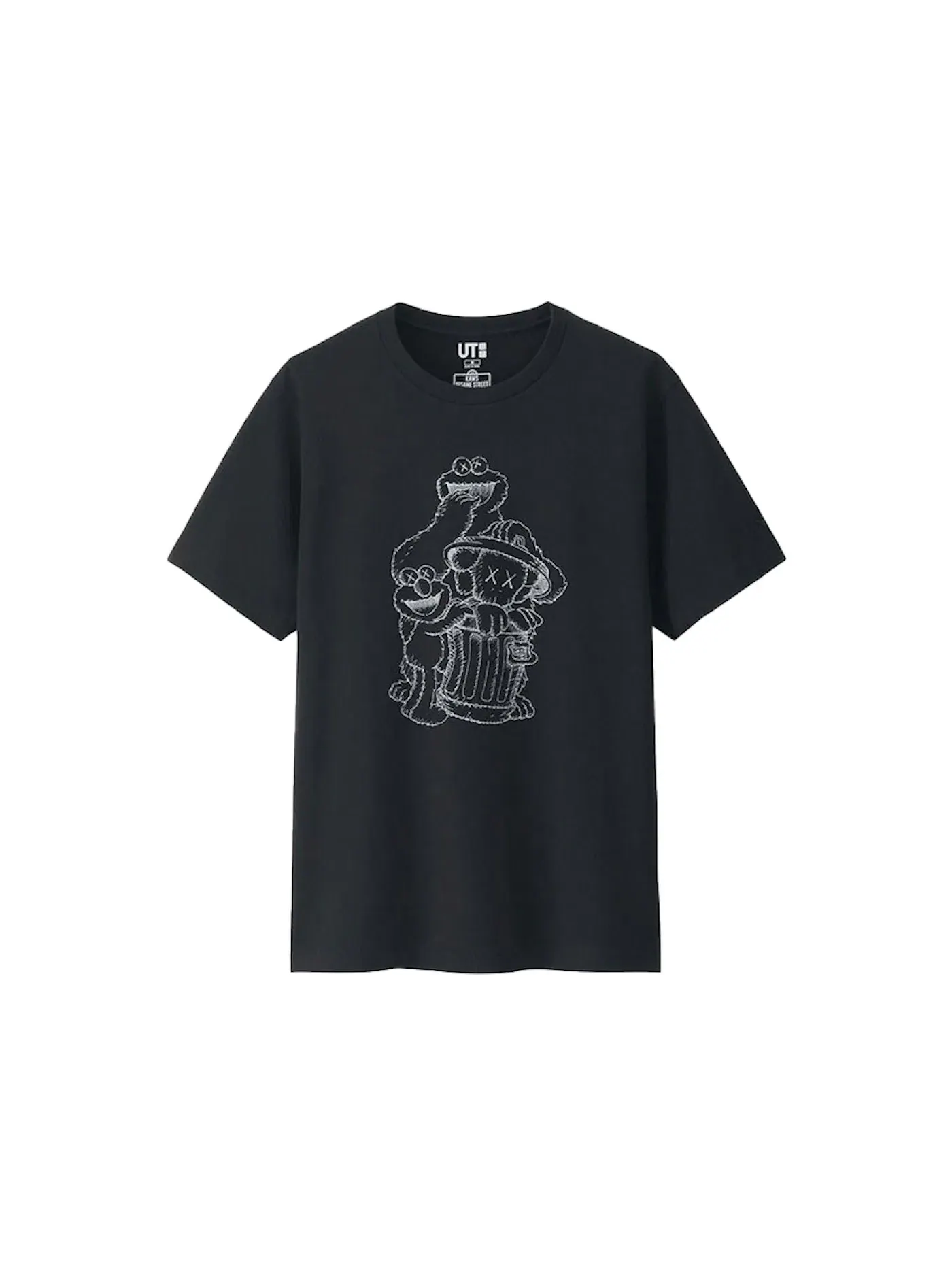 Женская футболка с принтом Companion Trash Can Outline Tee KAWS — изображение 1 из 1, черный