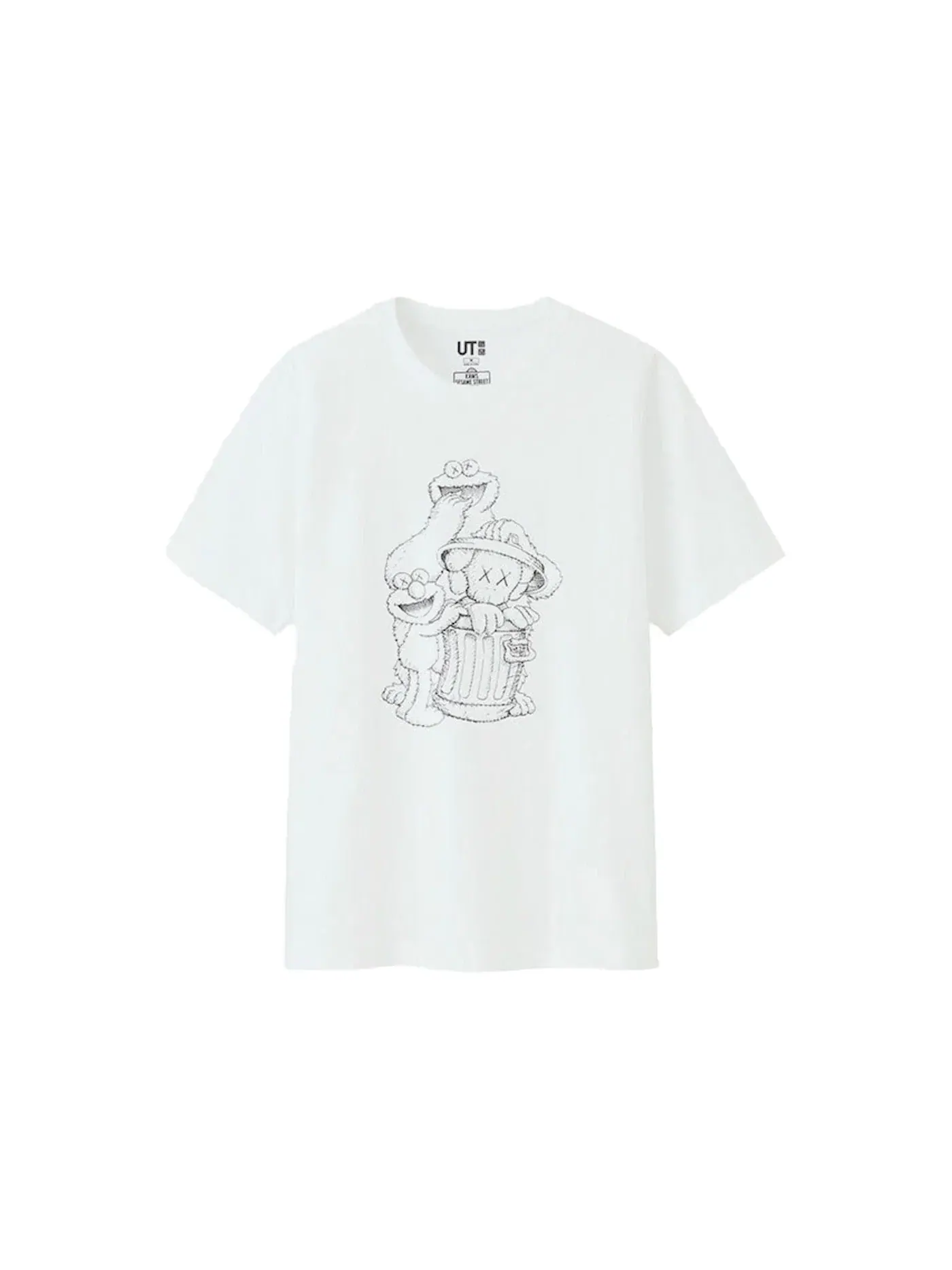 Футболка с принтом Companion Trash Can Outline KAWS — изображение 1 из 1, белый