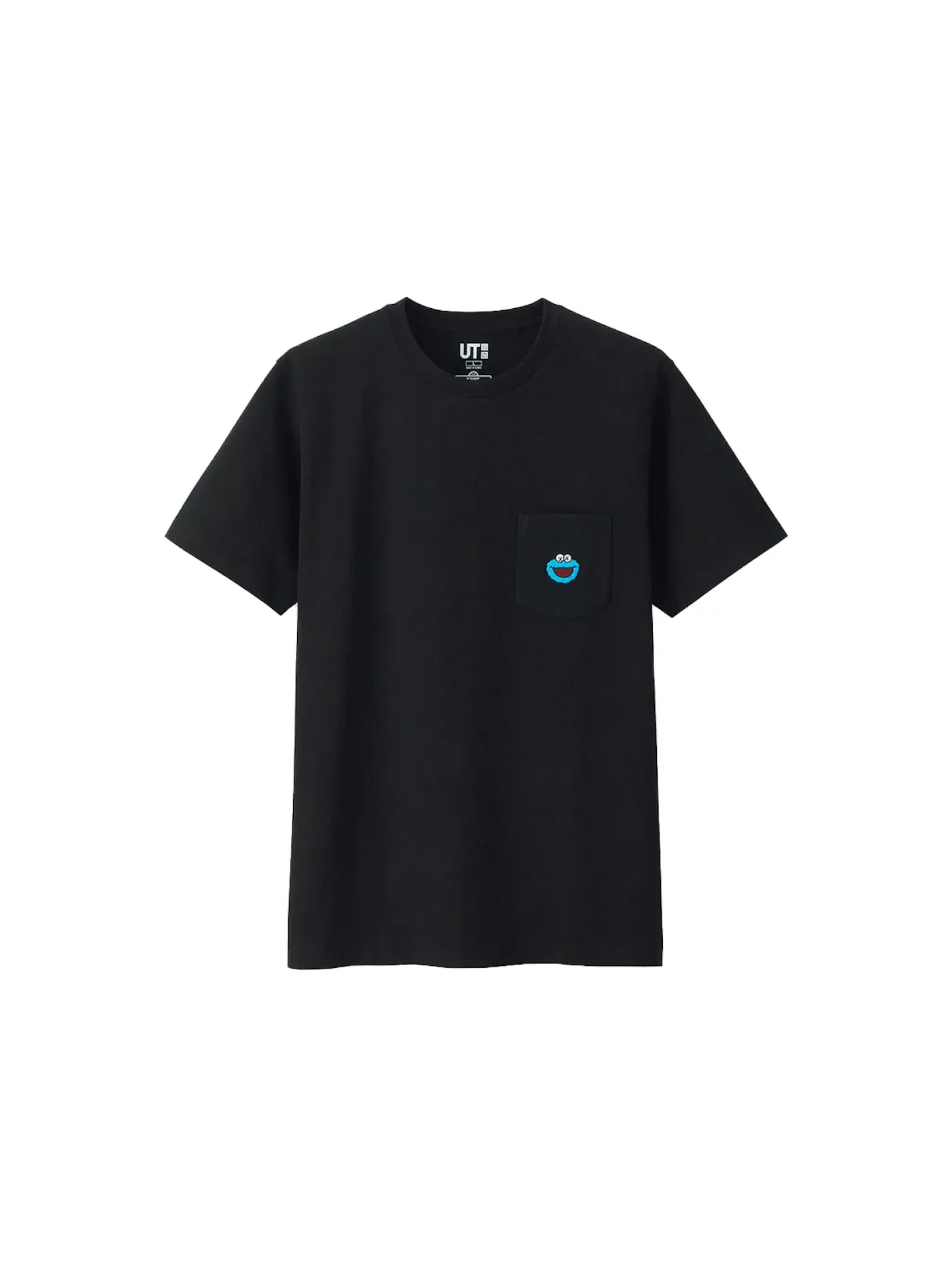 Футболка с принтом KAWS x Uniqlo x Sesame Street Cookie Monster Pocket Tee — изображение 1 из 1, черный