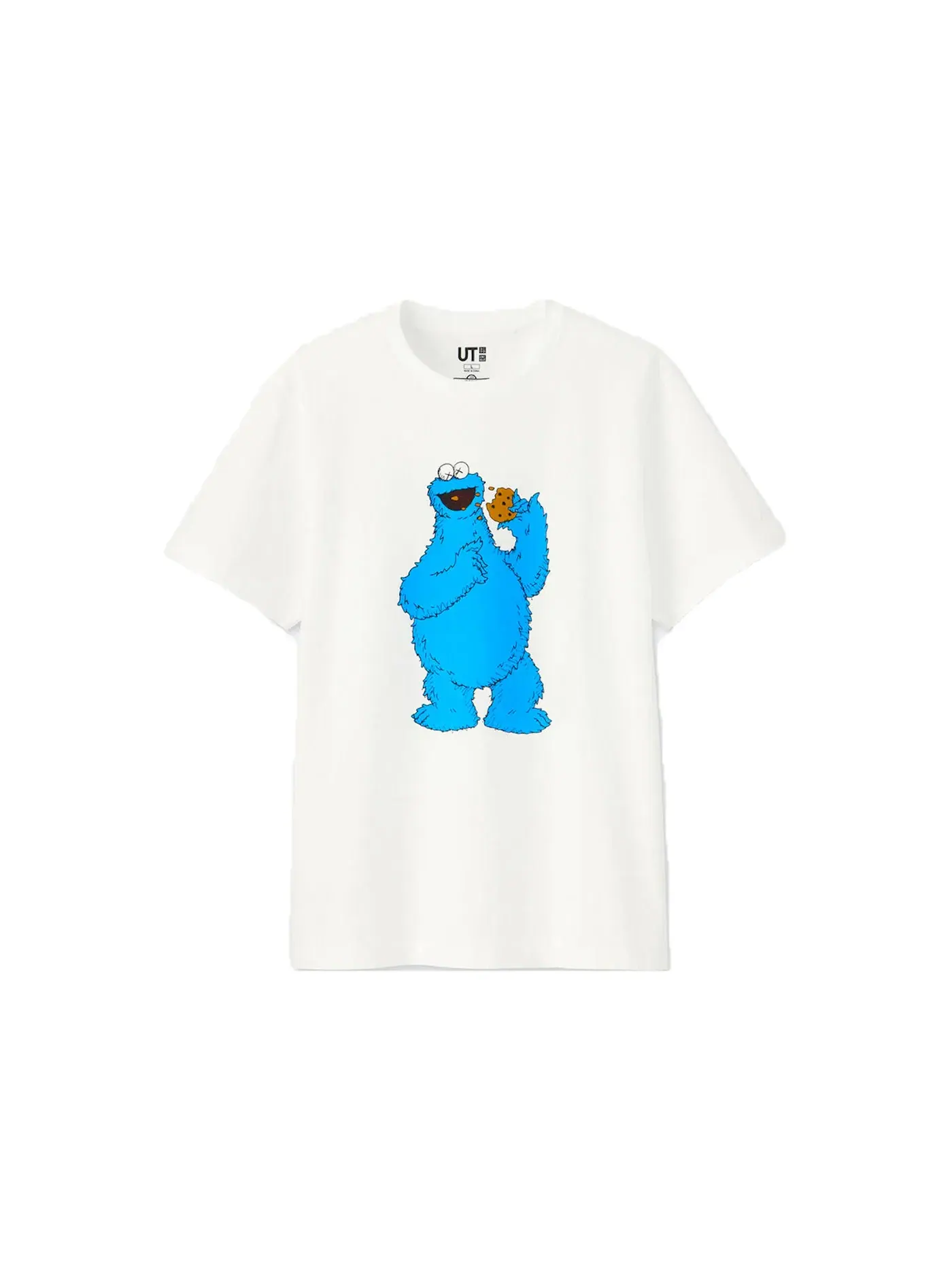 Детская футболка с принтом KAWS x Uniqlo x Sesame Street Cookie Monster Tee — изображение 1 из 1, белый