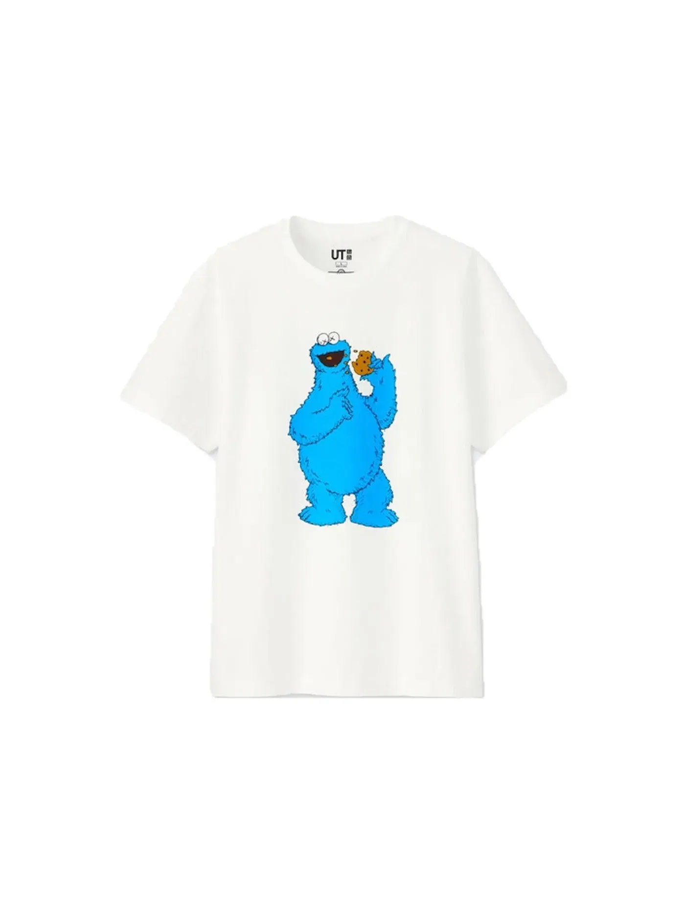 Детская футболка с принтом KAWS x Uniqlo x Sesame Street Cookie Monster Tee — изображение 1 из 1, белый