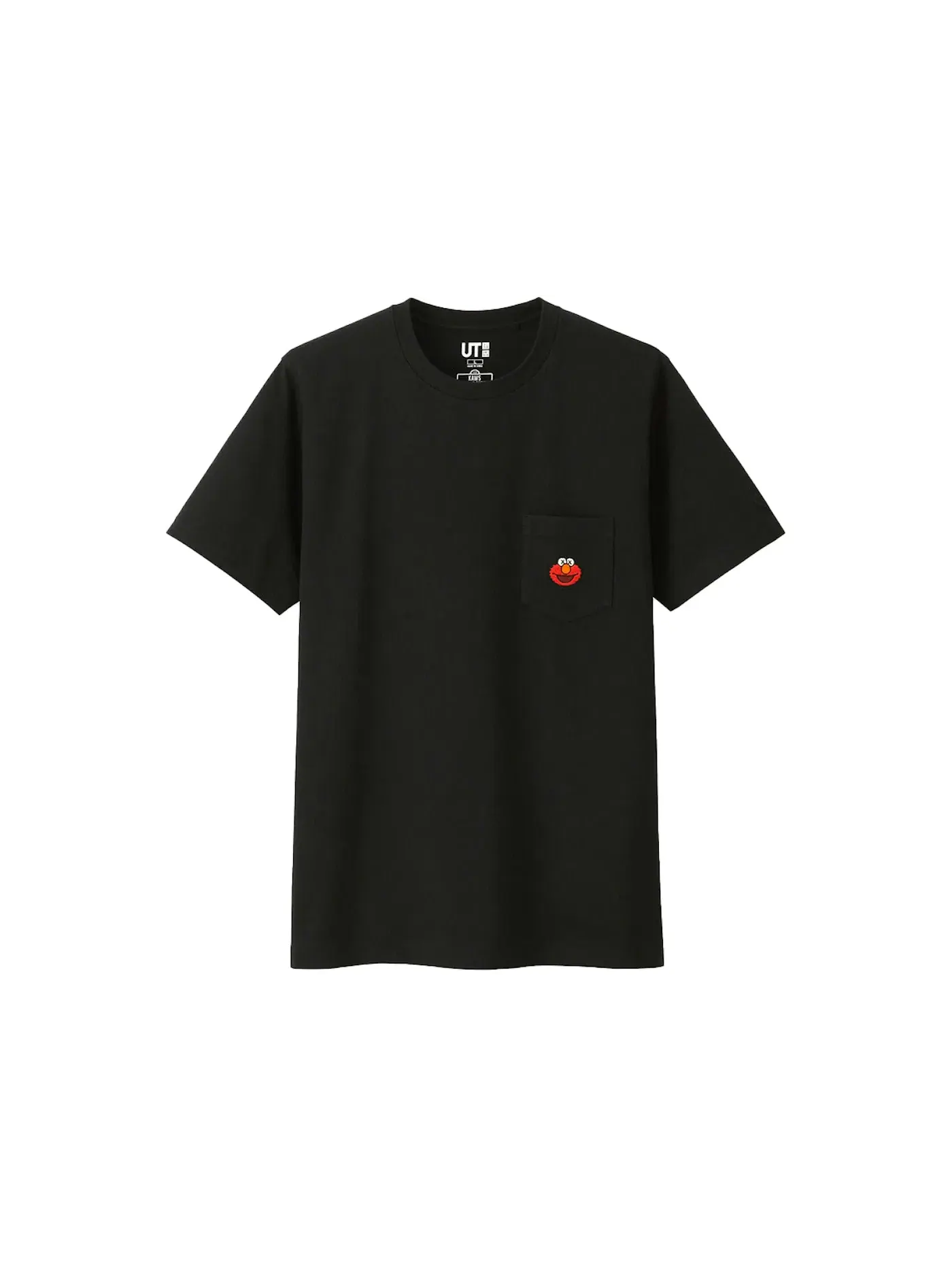 Детская футболка с принтом KAWS x Uniqlo x Sesame Street Elmo Pocket Tee — изображение 1 из 1, черный