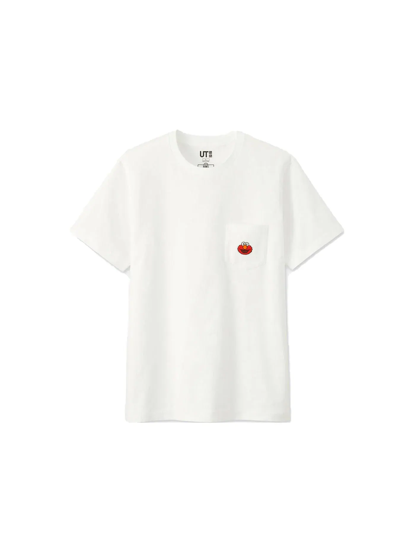 Детская футболка с принтом KAWS x Uniqlo x Sesame Street Elmo Pocket Tee — изображение 1 из 1, белый