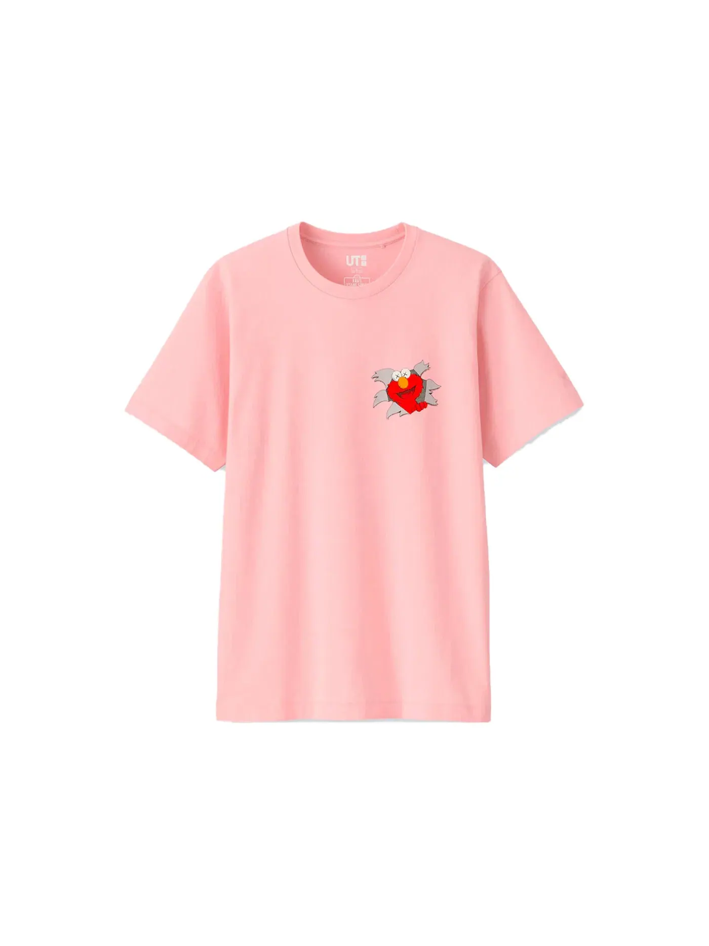 Детская футболка с принтом KAWS x Uniqlo x Sesame Street Elmo Tee — изображение 1 из 1, розовый
