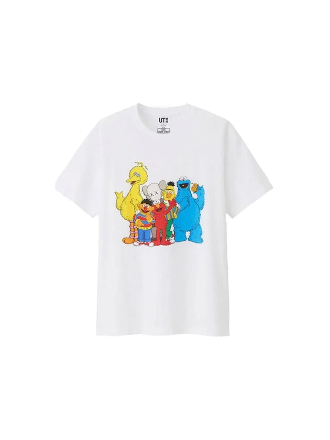 Детская футболка с принтом KAWS x Uniqlo x Sesame Street Group #2 Tee (Japanese Sizing) KAWS — изображение 1 из 1, белый