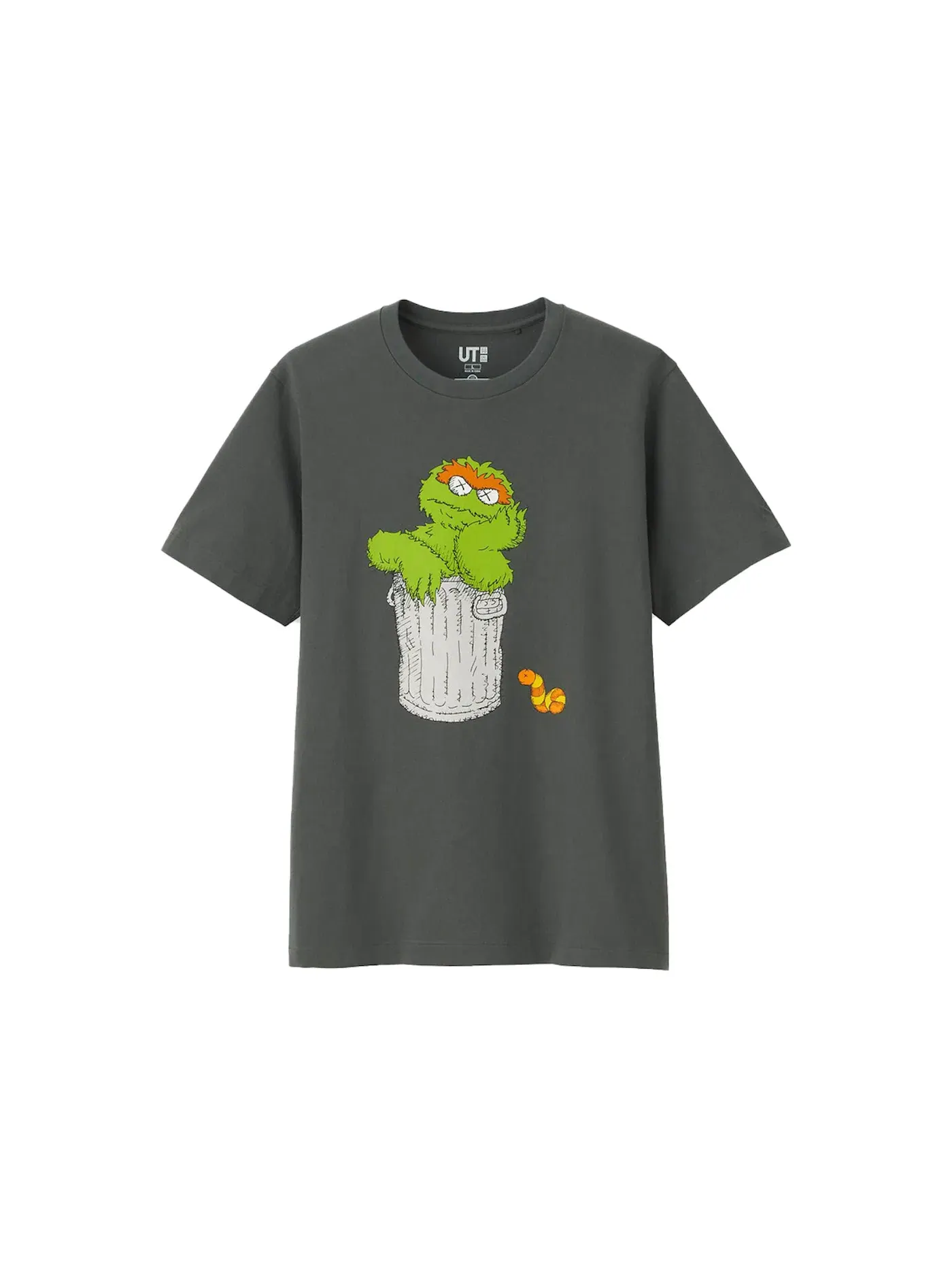 Детская футболка с принтом Oscar The Grouch Tee KAWS — изображение 1 из 1, серый