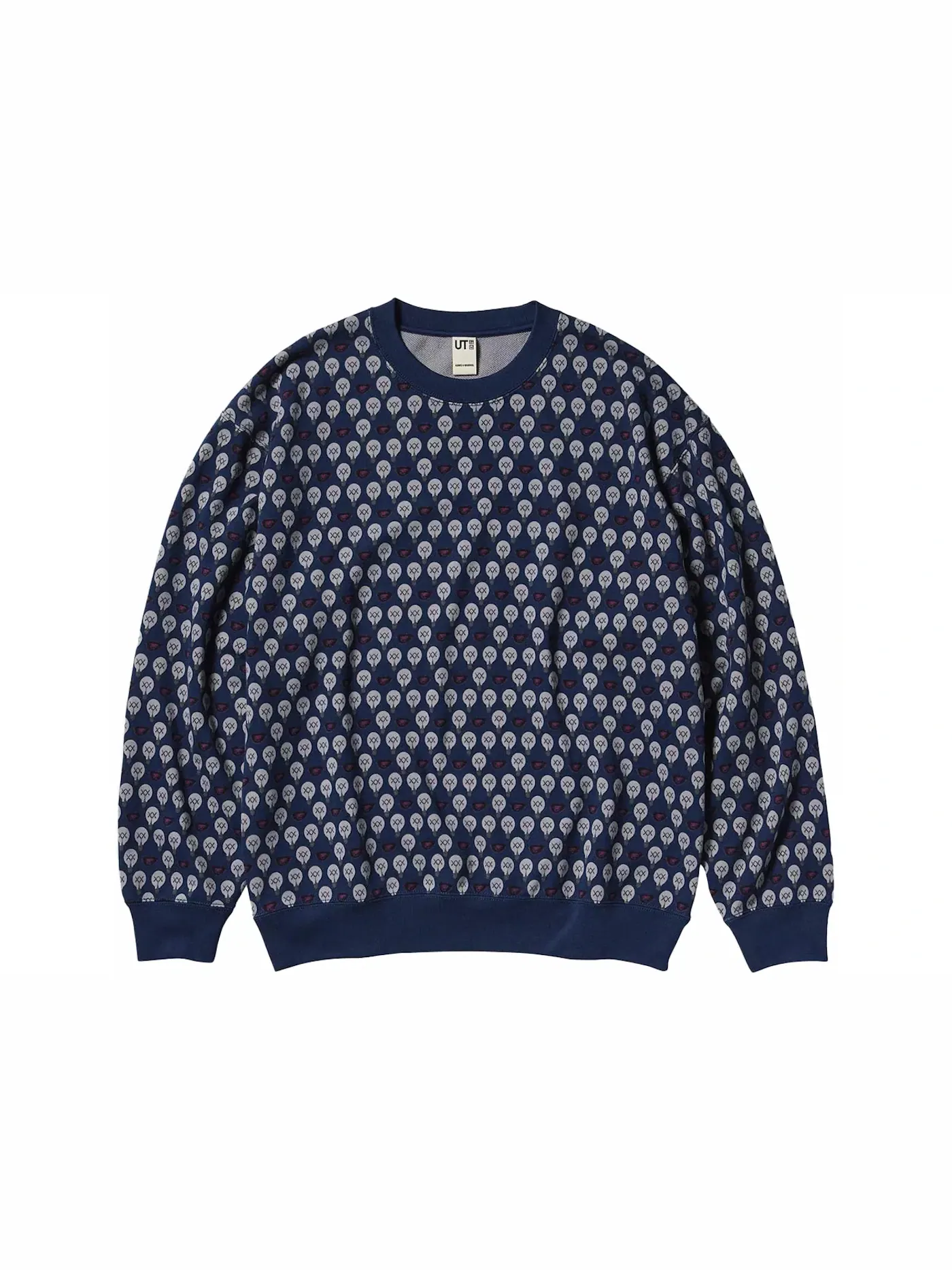 Унисекс свитшот с принтом KAWS x Uniqlo Warhol Graphic Sweatshirt — изображение 1 из 2, темно-синий