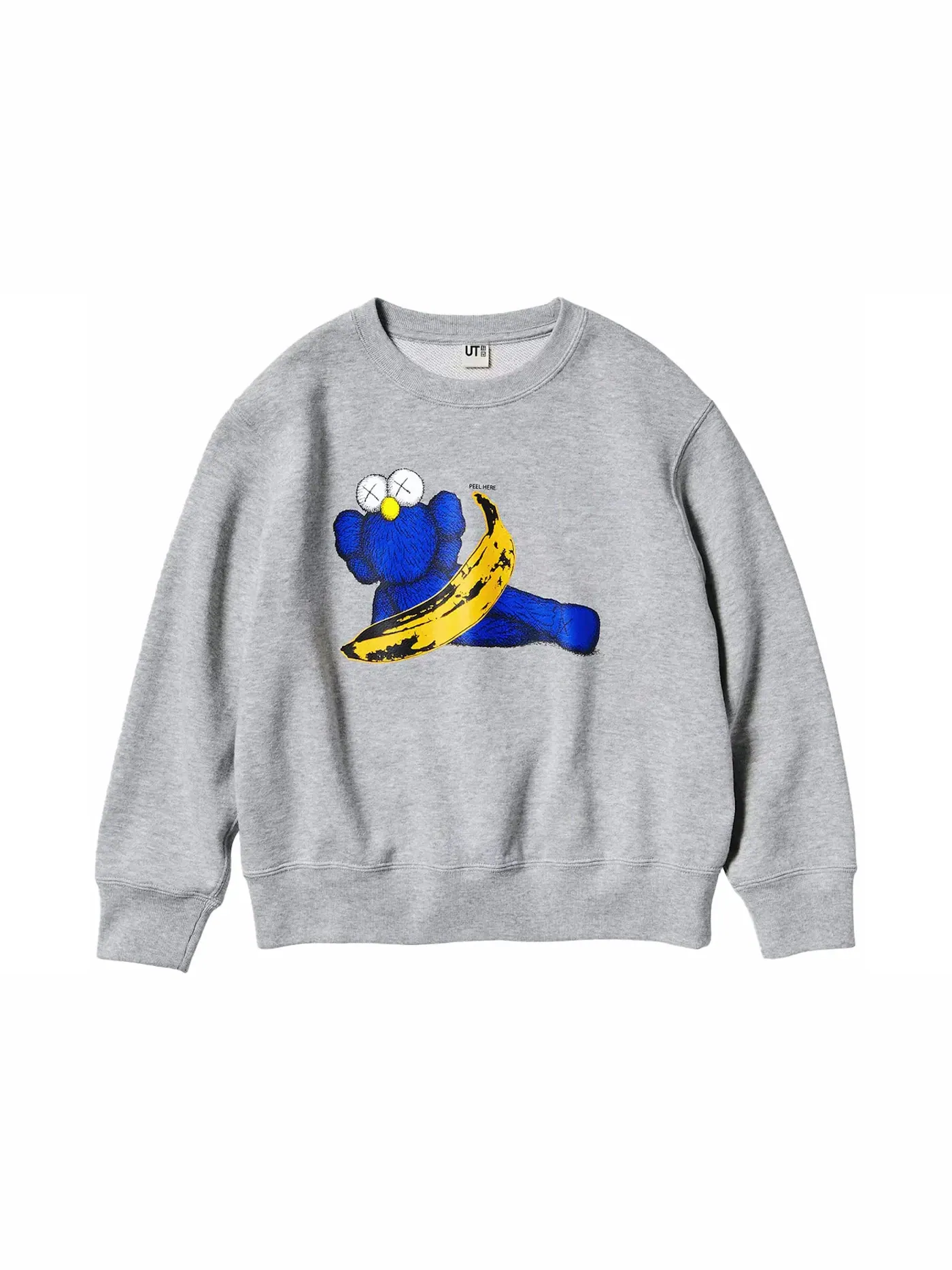 Детский свитшот с принтом KAWS x Uniqlo Warhol Kids' Graphic 472991 Sweatshirt KAWS — изображение 1 из 2, серый