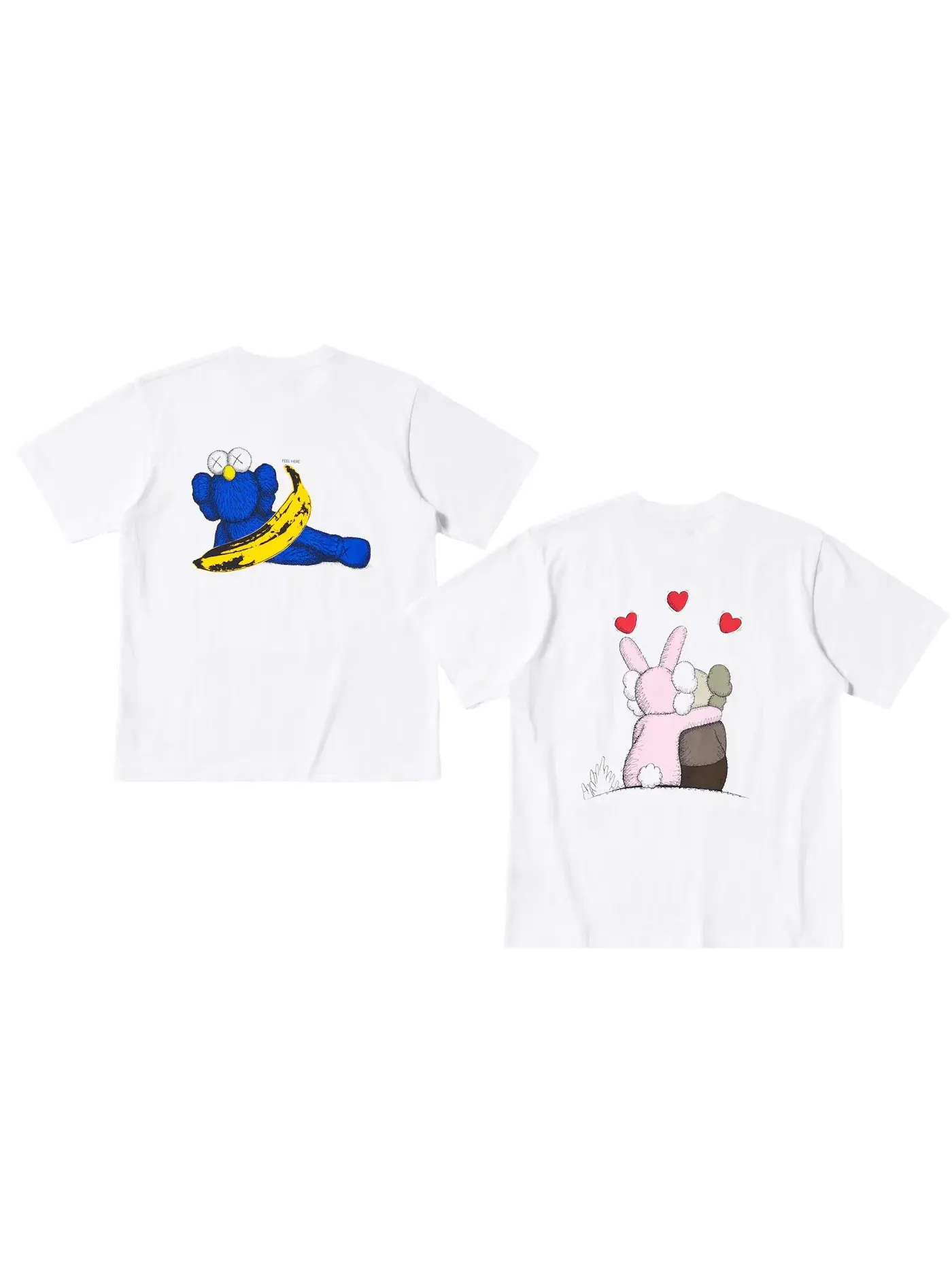 Детский комплект футболок с принтом KAWS x Warhol UT Graphic T-shirt Set KAWS — изображение 1 из 2, белый/белый