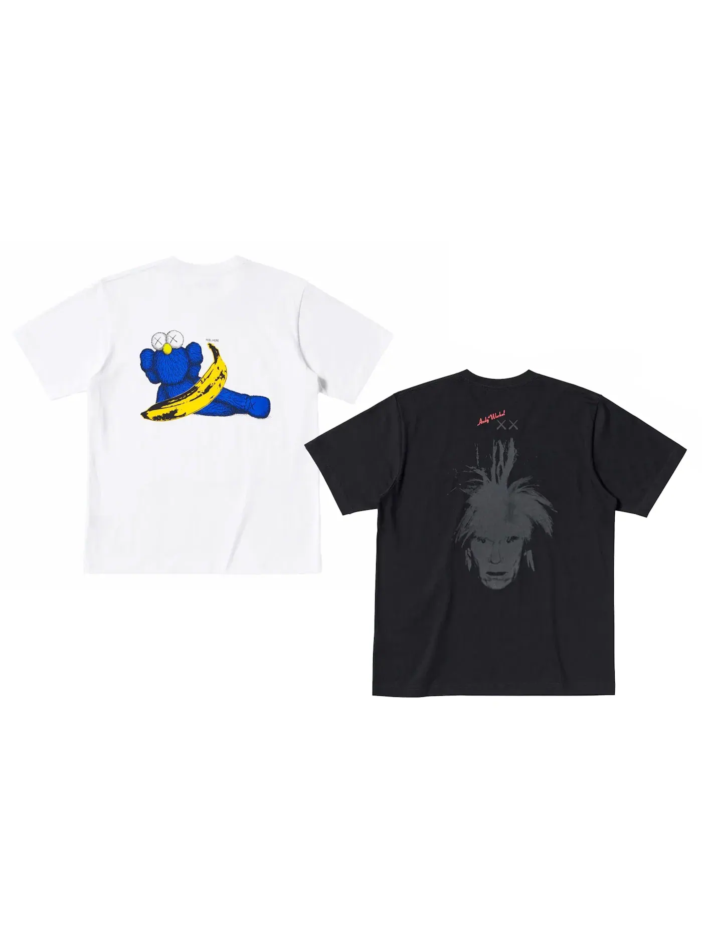 Унисекс футболка с принтом набор KAWS x Uniqlo Warhol UT Graphic — изображение 1 из 2, белый/черный