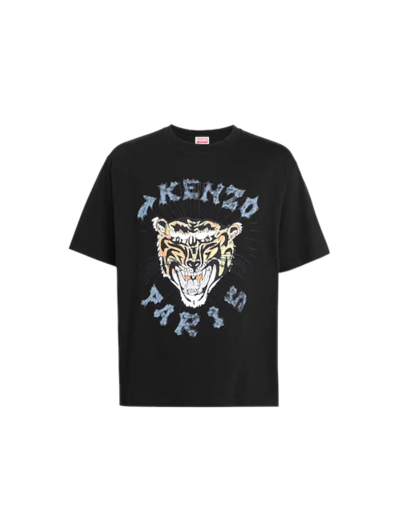 Мужская футболка с принтом Drawn Tiger KENZO — изображение 1 из 1, черный