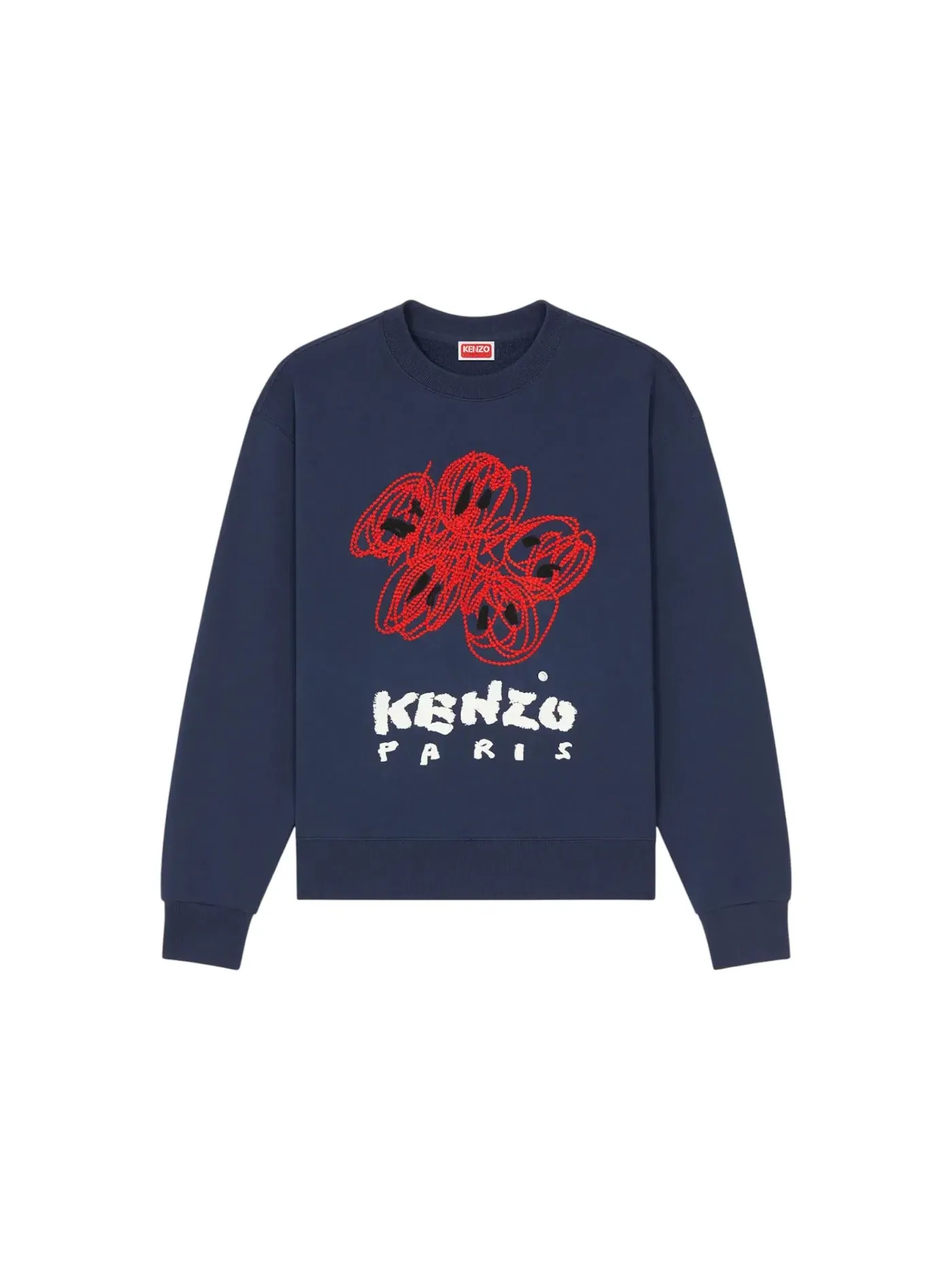 Мужской свитшот с вышивкой KENZO — изображение 1 из 1, темно-синий