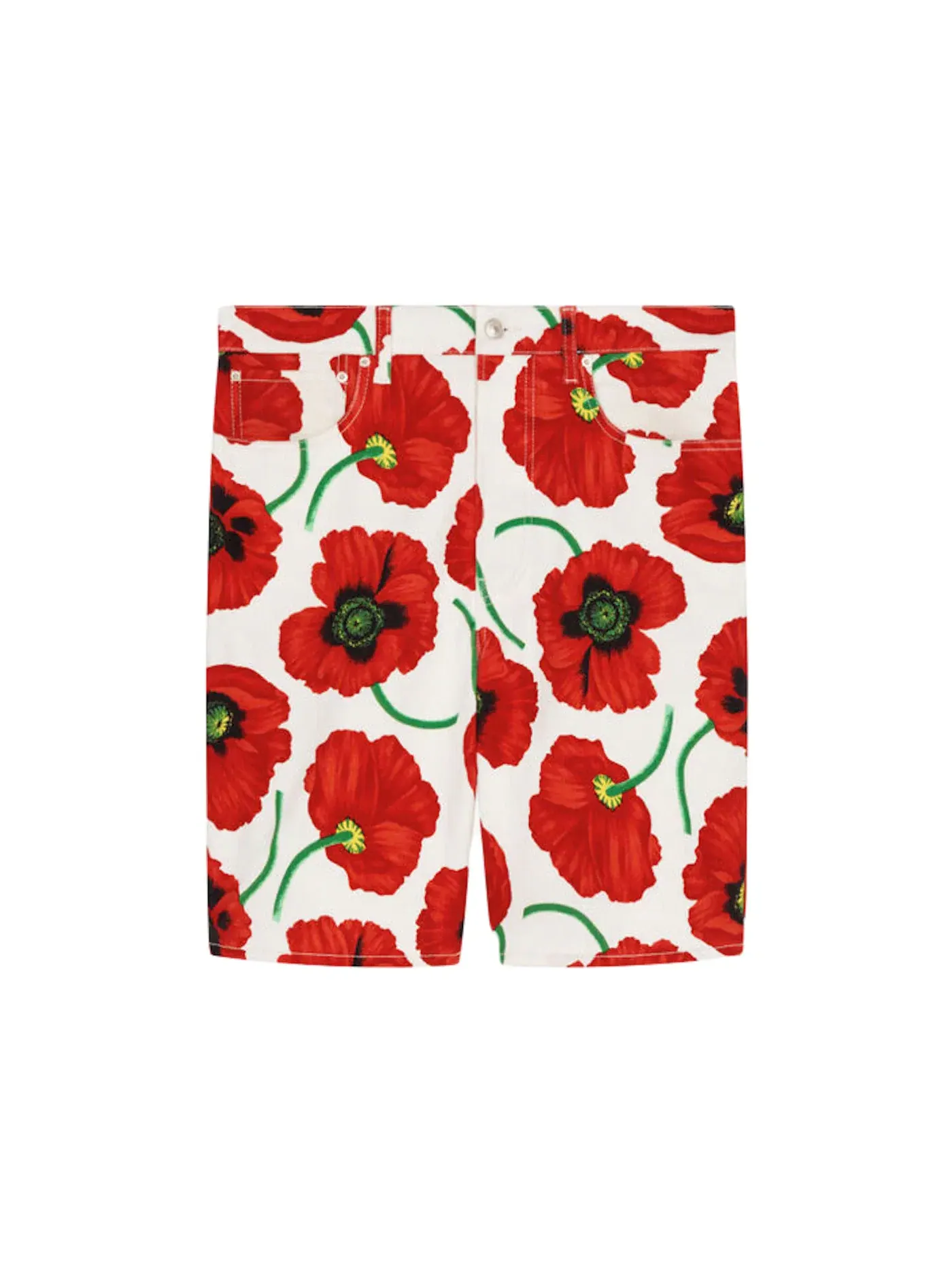 Мужские шорты KENZO POPPY by Nigo Five Pocket — изображение 1 из 2, белый красный