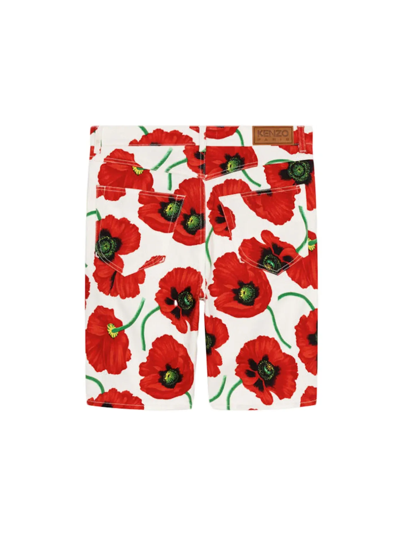 Мужские шорты KENZO POPPY by Nigo Five Pocket — изображение 2 из 2, белый красный