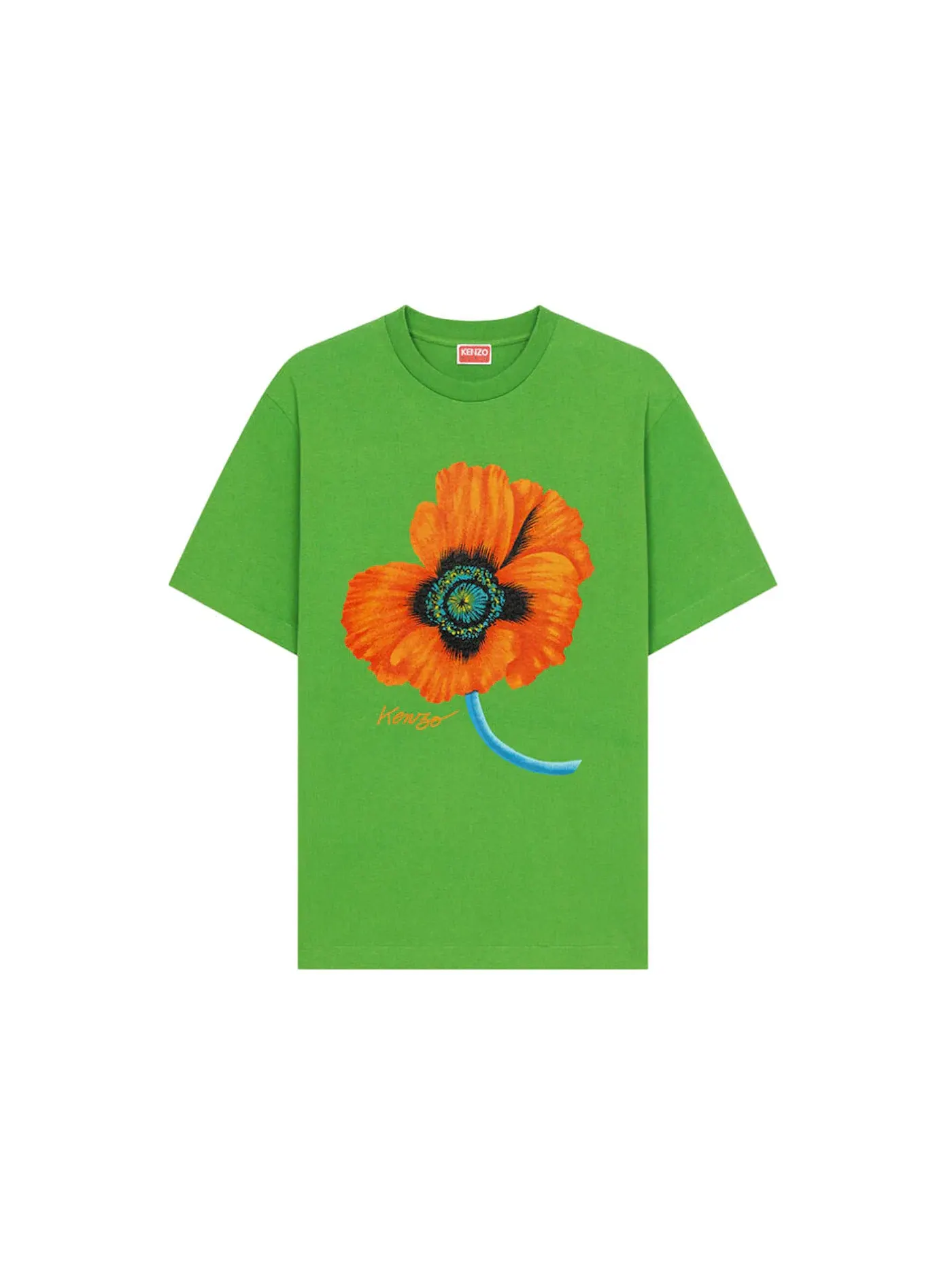 Мужская футболка с принтом KENZO POPPY by Nigo T-Shirt KENZO — изображение 1 из 2, зеленый