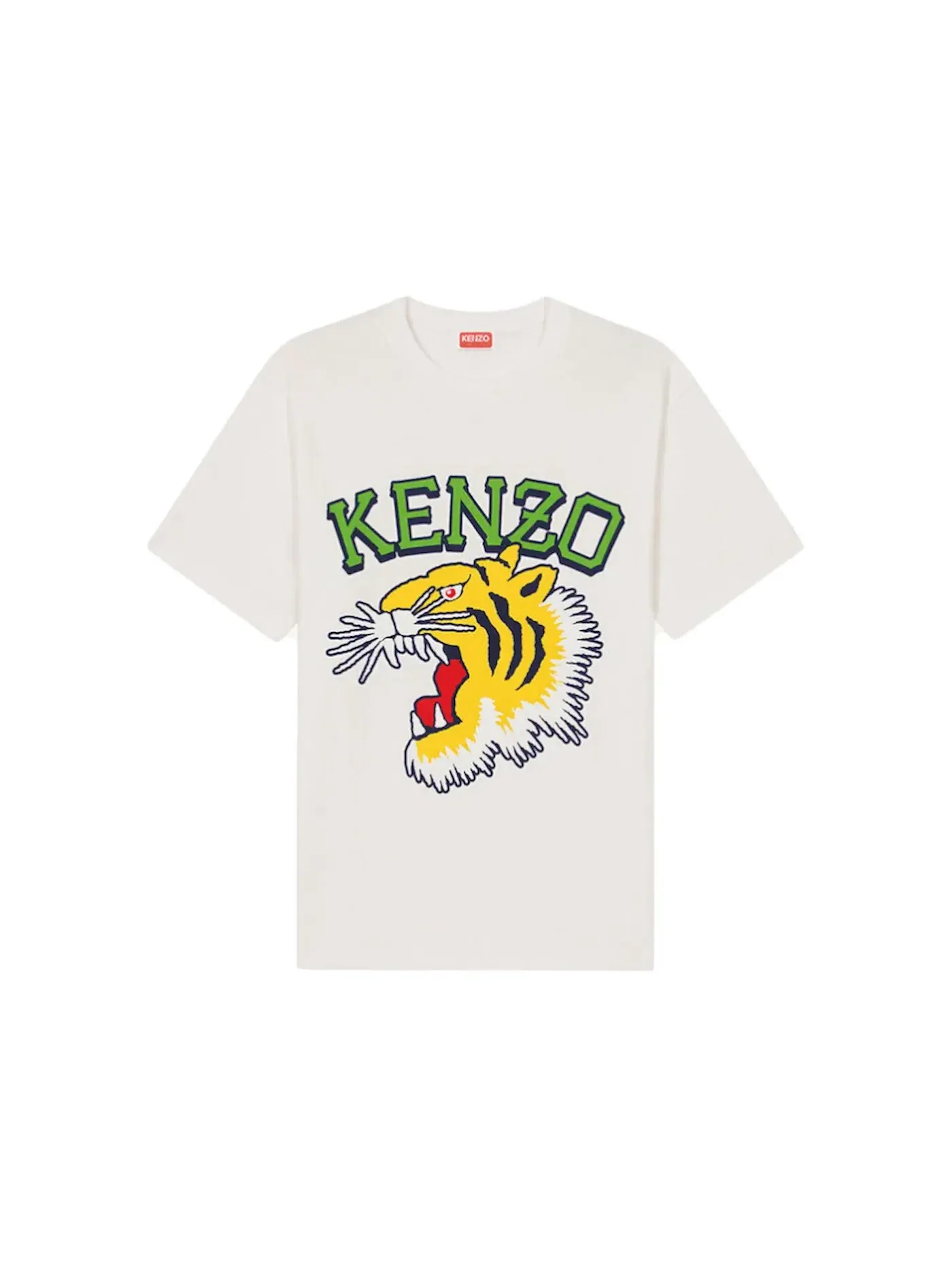 Мужская футболка с принтом Tiger Varsity KENZO — изображение 1 из 2, белый