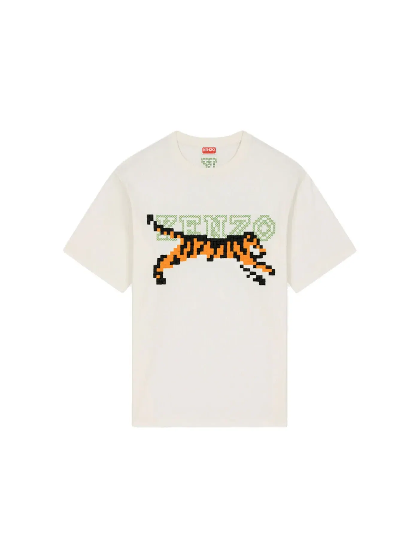 Мужская футболка с принтом KENZO x Nigo Tiger Pixel Oversized T-Shirt — изображение 1 из 2, белый