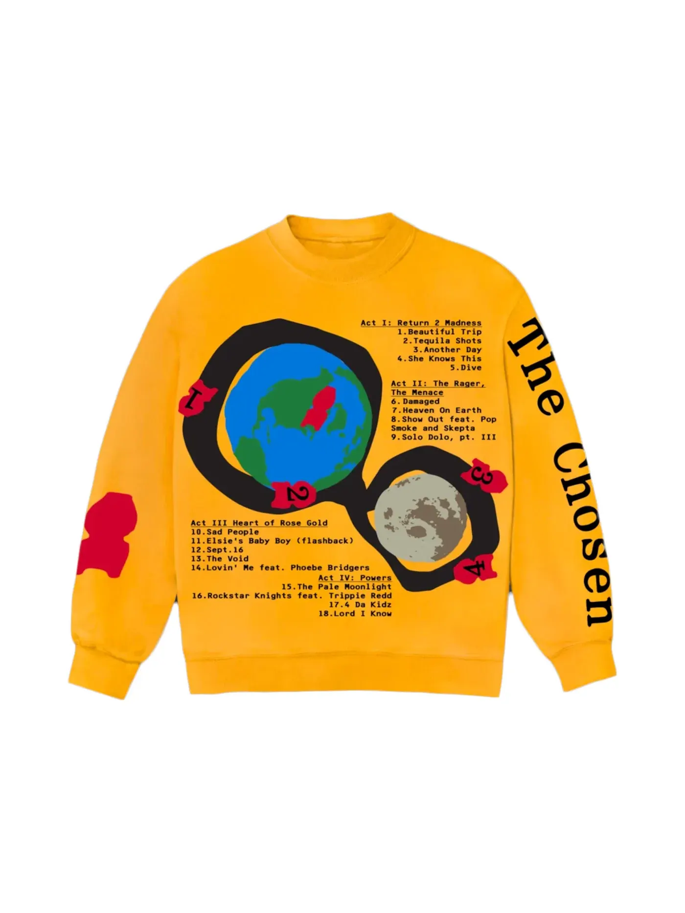 Мужской свитшот с принтом Kid Cudi CPFM For MOTM III Beautiful Trip Crewneck