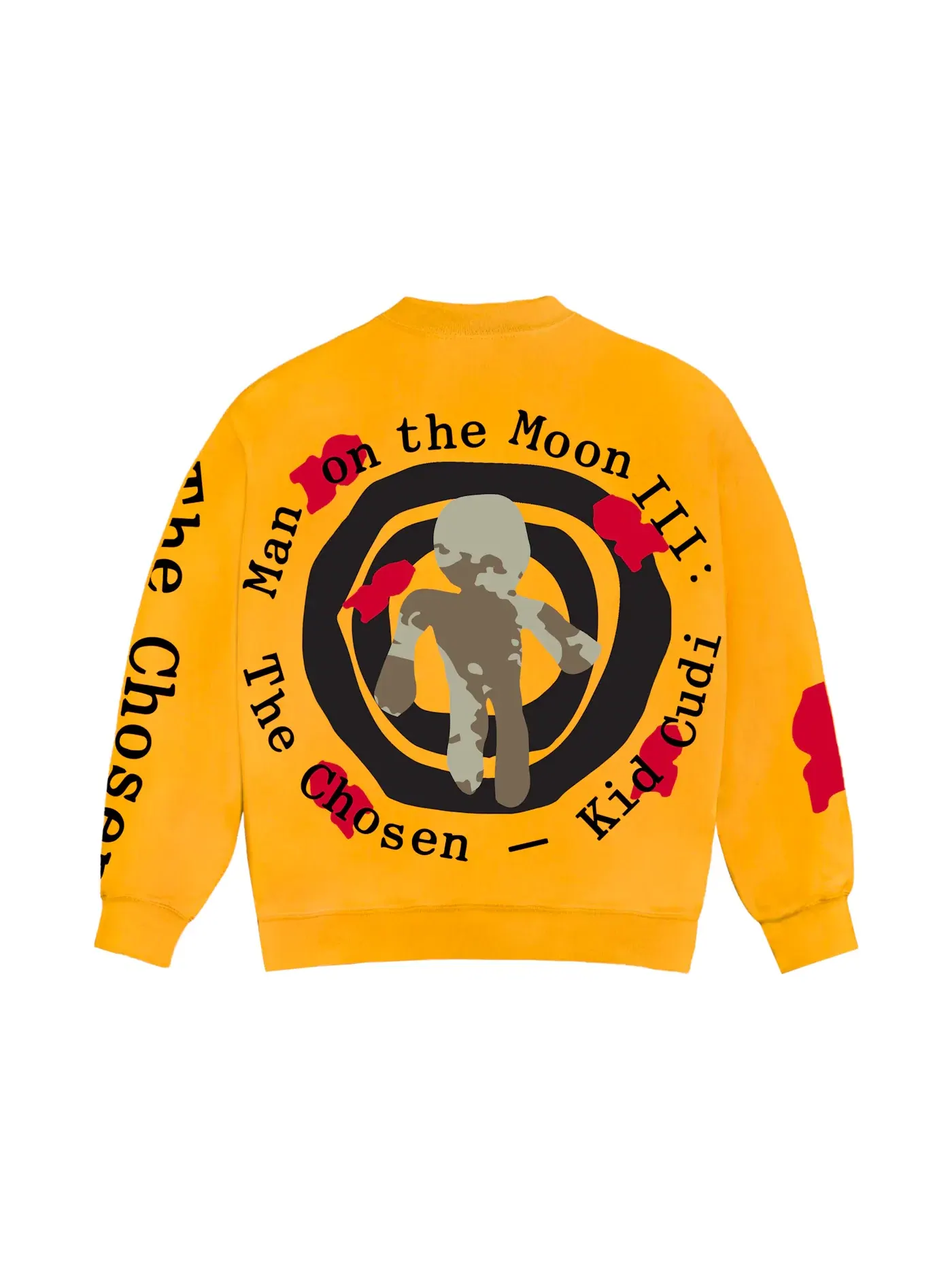 Мужской свитшот с принтом Kid Cudi CPFM For MOTM III Beautiful Trip Crewneck — изображение 2 из 2, желтый