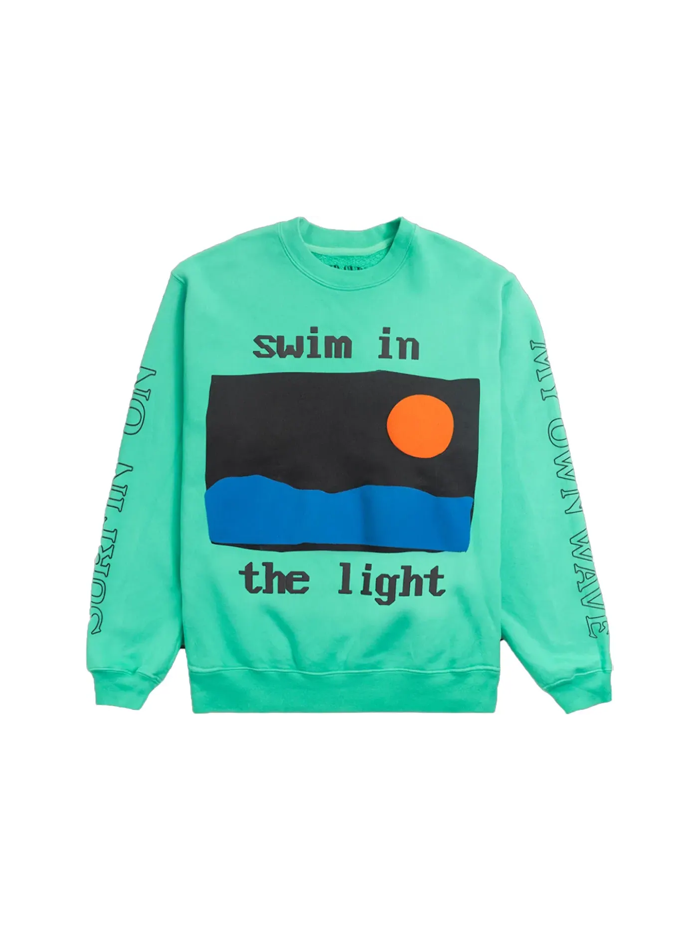 Мужской свитшот с принтом Crewneck Kid Cudi — изображение 1 из 2, бирюзовый