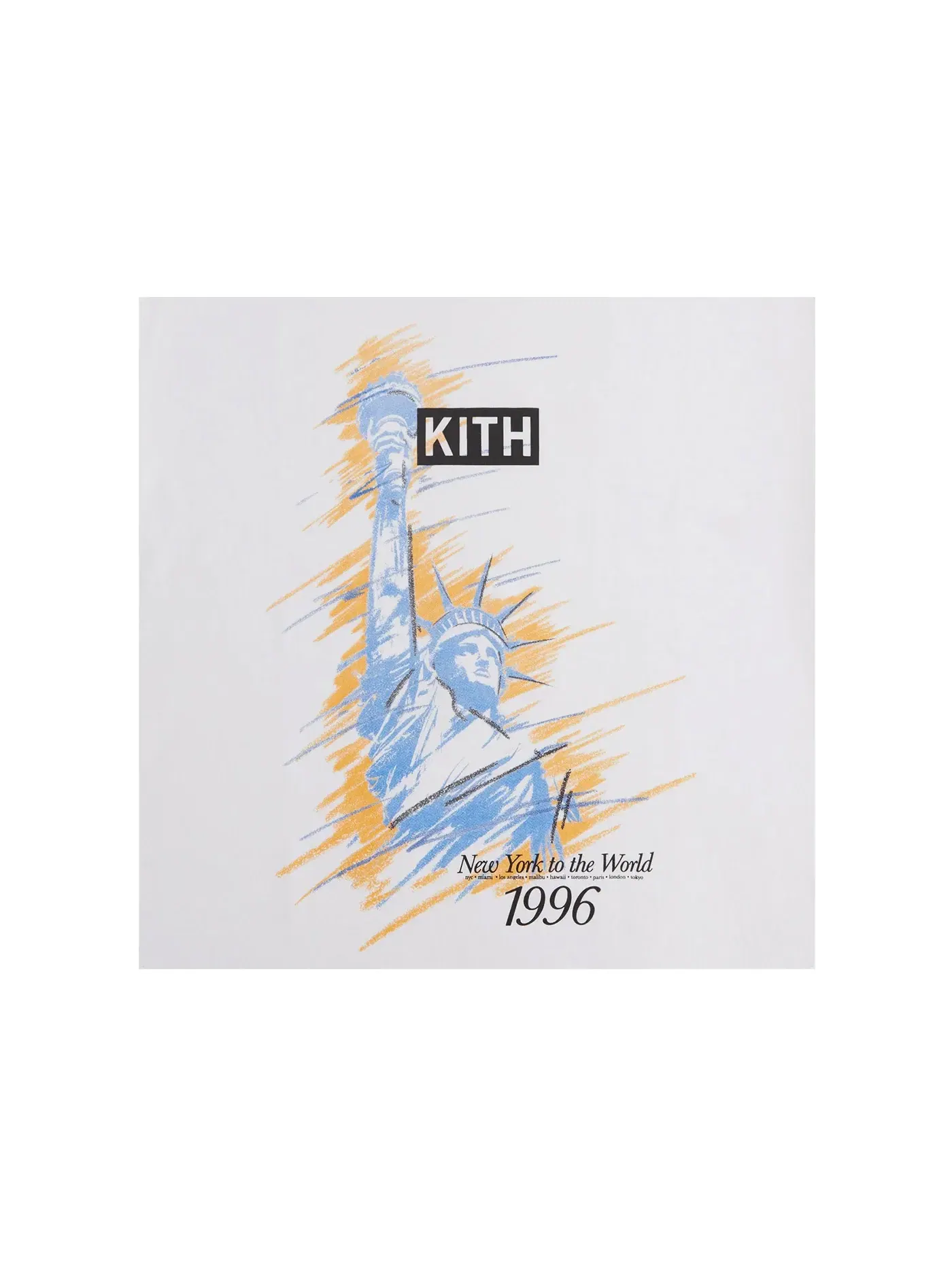 Мужская футболка с принтом Kith 96 NY Vintage Tee — изображение 2 из 2, белый
