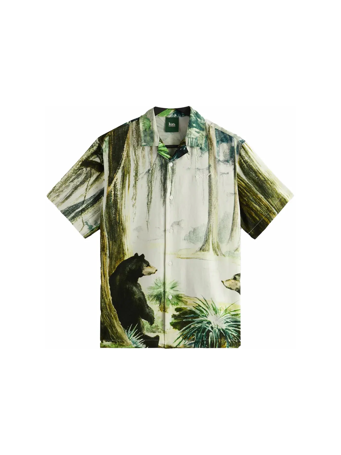 Мужская рубашка с отложным воротником Kith AMNH Black Bear Camp Collar Shirt — изображение 1 из 2, белый