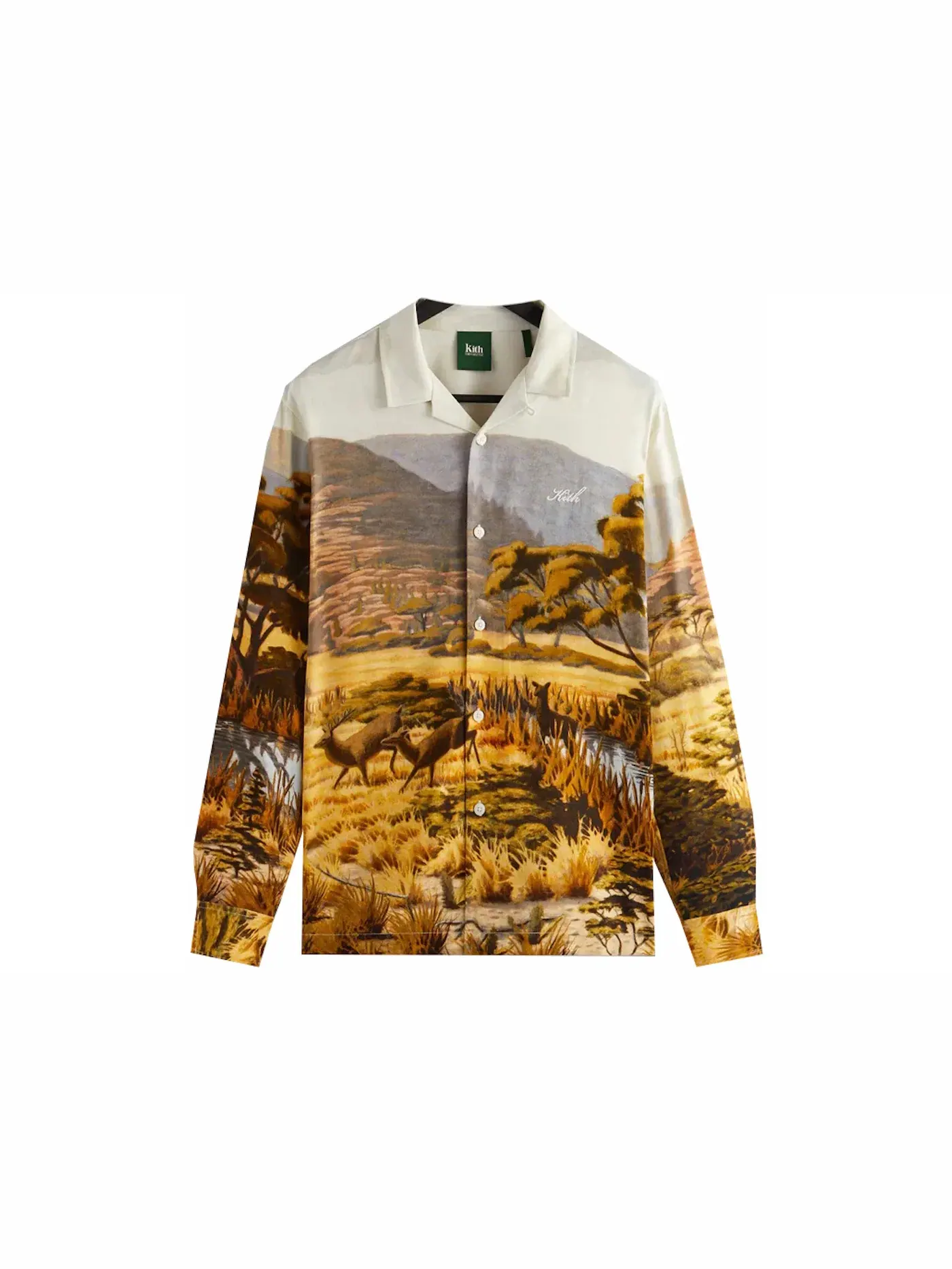 Мужская рубашка с длинным рукавом Kith AMNH Landscape Long Sleeve Camp Collar Shirt — изображение 1 из 2, белый