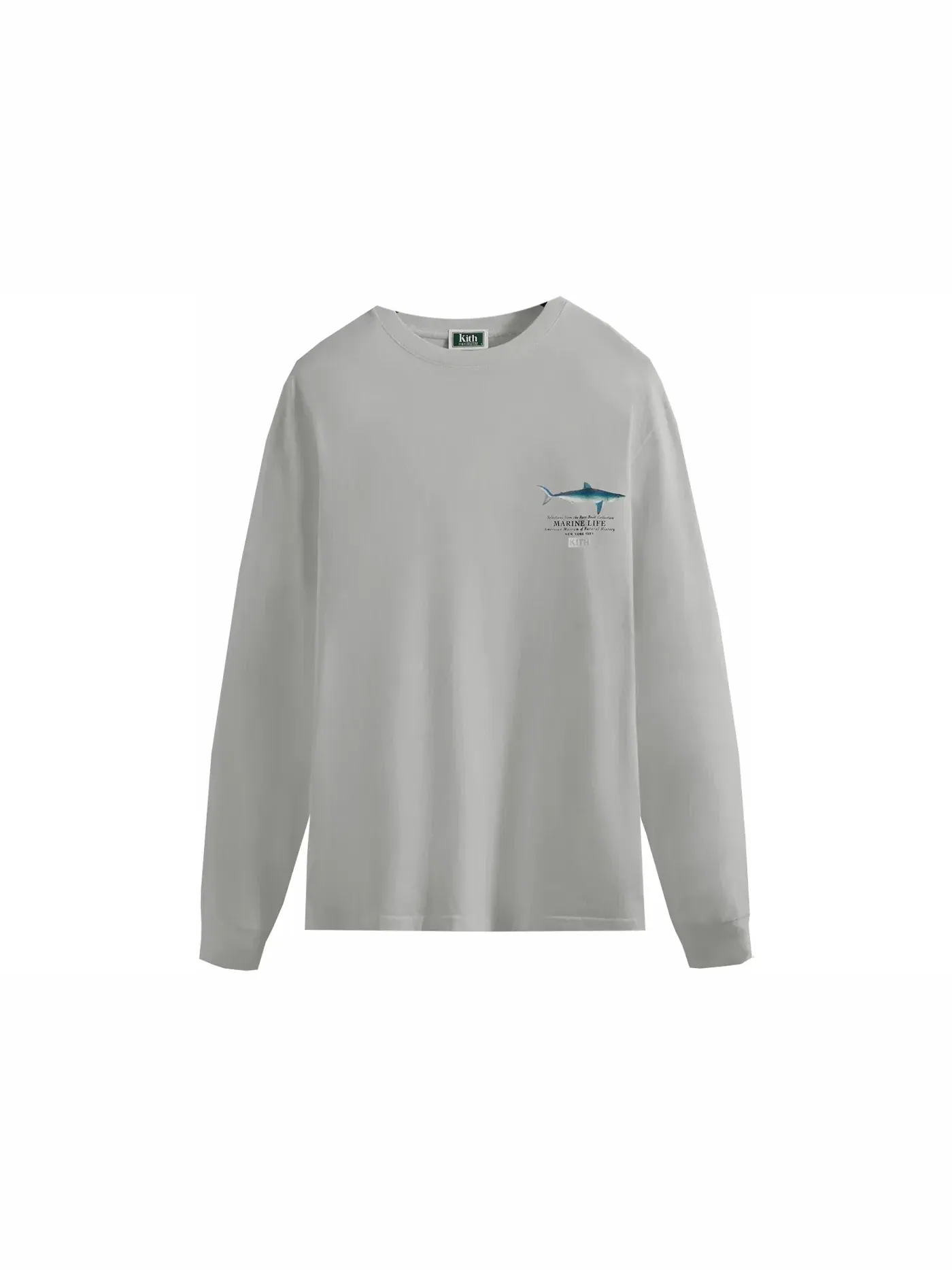 Мужская футболка с длинным рукавом с принтом Marine Life Vintage Kith — изображение 2 из 2, серый