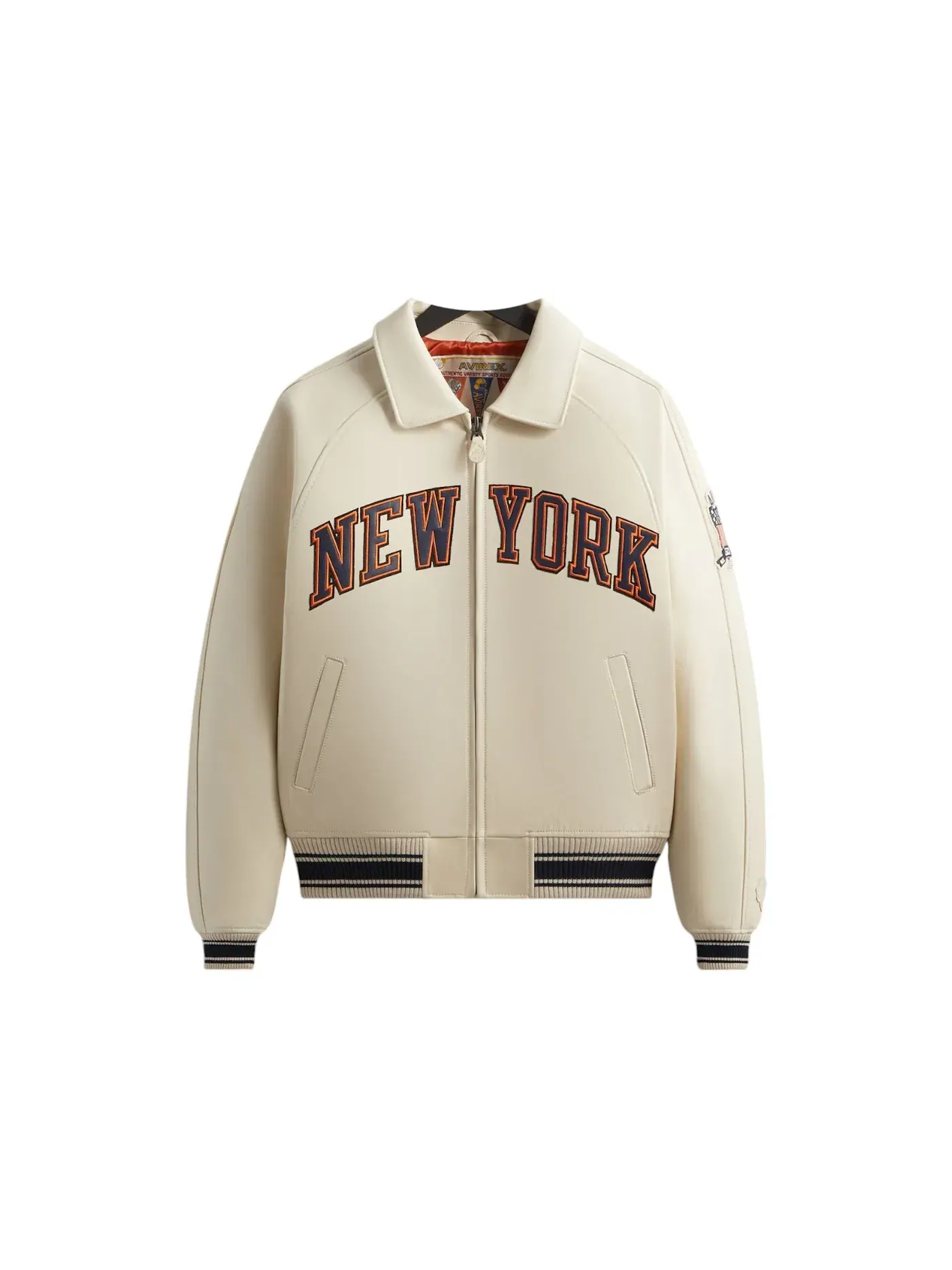 Мужская куртка с принтом Kith Avirex The New York Knicks Icon Jacket, Sandrift — изображение 1 из 1