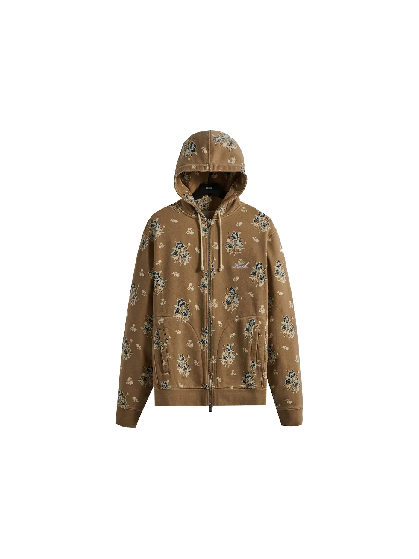 Мужская худи с цветочным принтом Kith Williams V Full Zip Hoodie Canvas — изображение 1 из 2, холст
