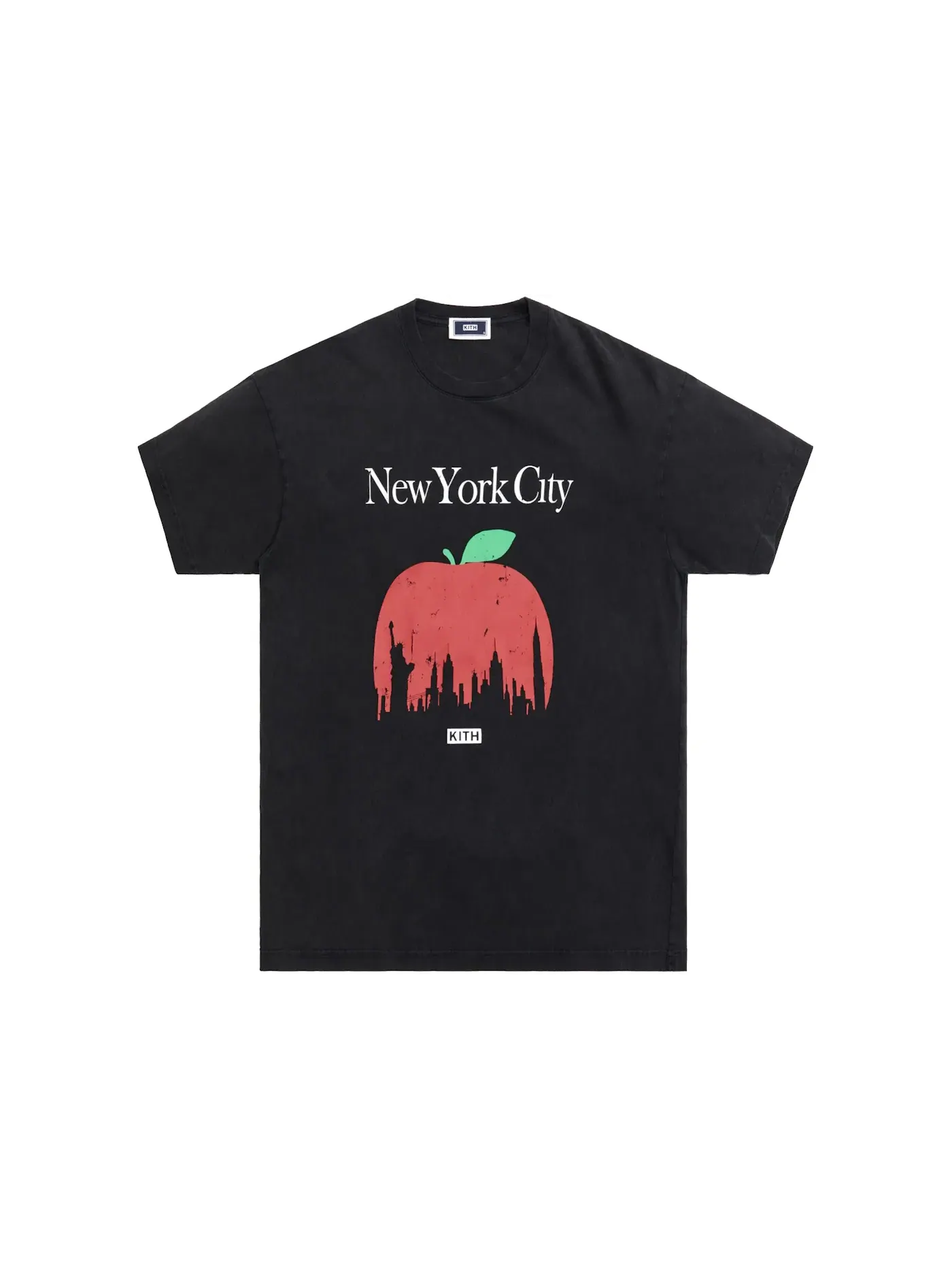 Мужская футболка с принтом Kith Big Apple Vintage Tee Black — изображение 1 из 1, черный
