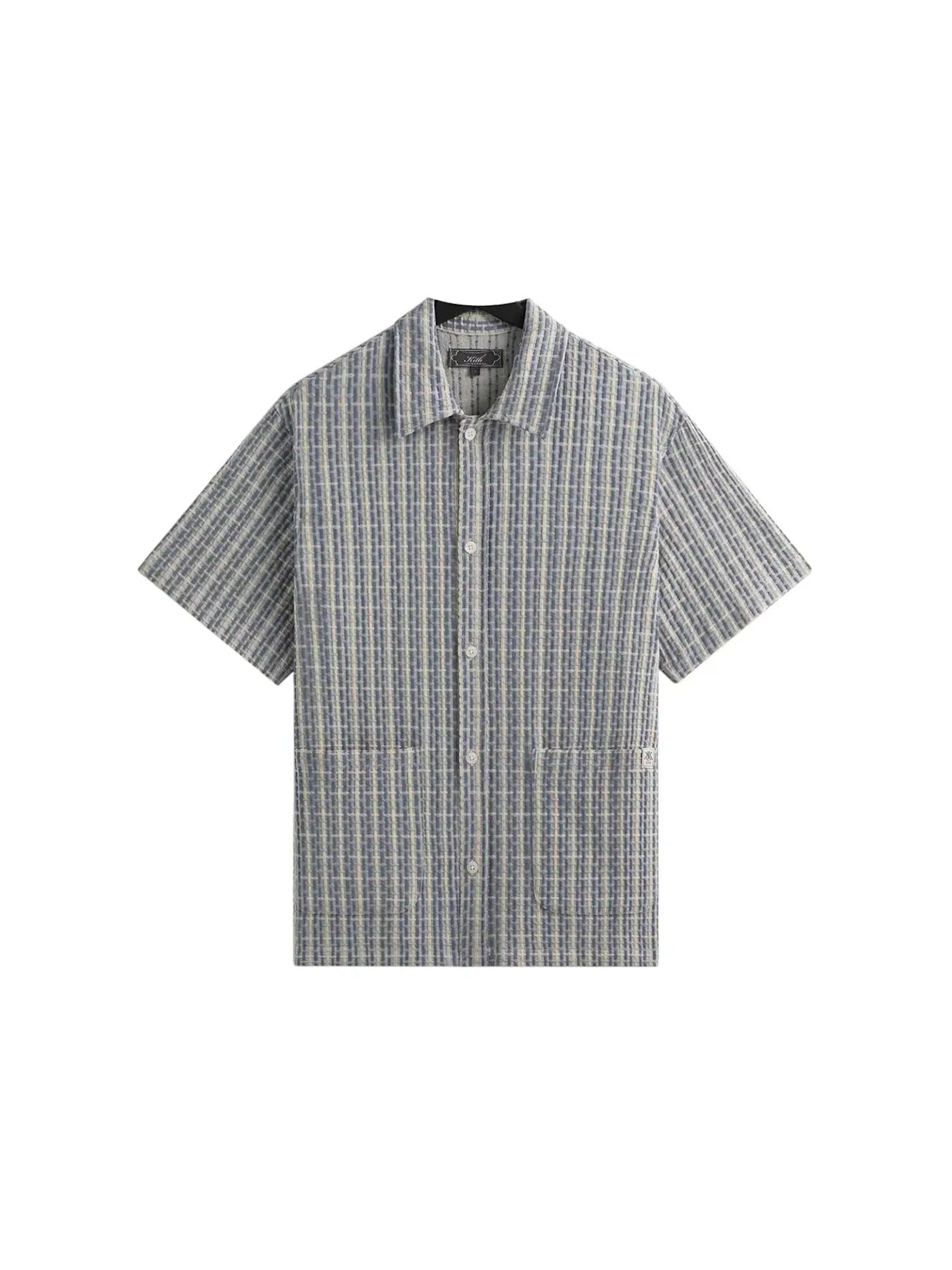 Мужская рубашка-овершорт с коротким рукавом, клетчатая Kith Overshirt — изображение 1 из 2, светлый индиго