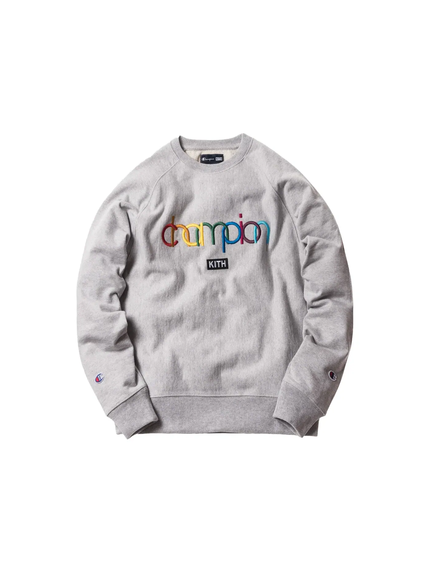 Детский свитшот с логотипом Kith Champion Double Logo Crewneck — изображение 1 из 1, серый