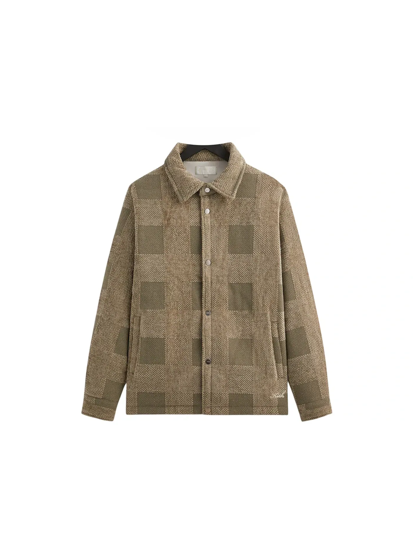 Мужская пуховая рубашка-куртка с принтом Kith Chenille Plaid Brixton Puffed Shirt Jacket — изображение 1 из 2, коричневый