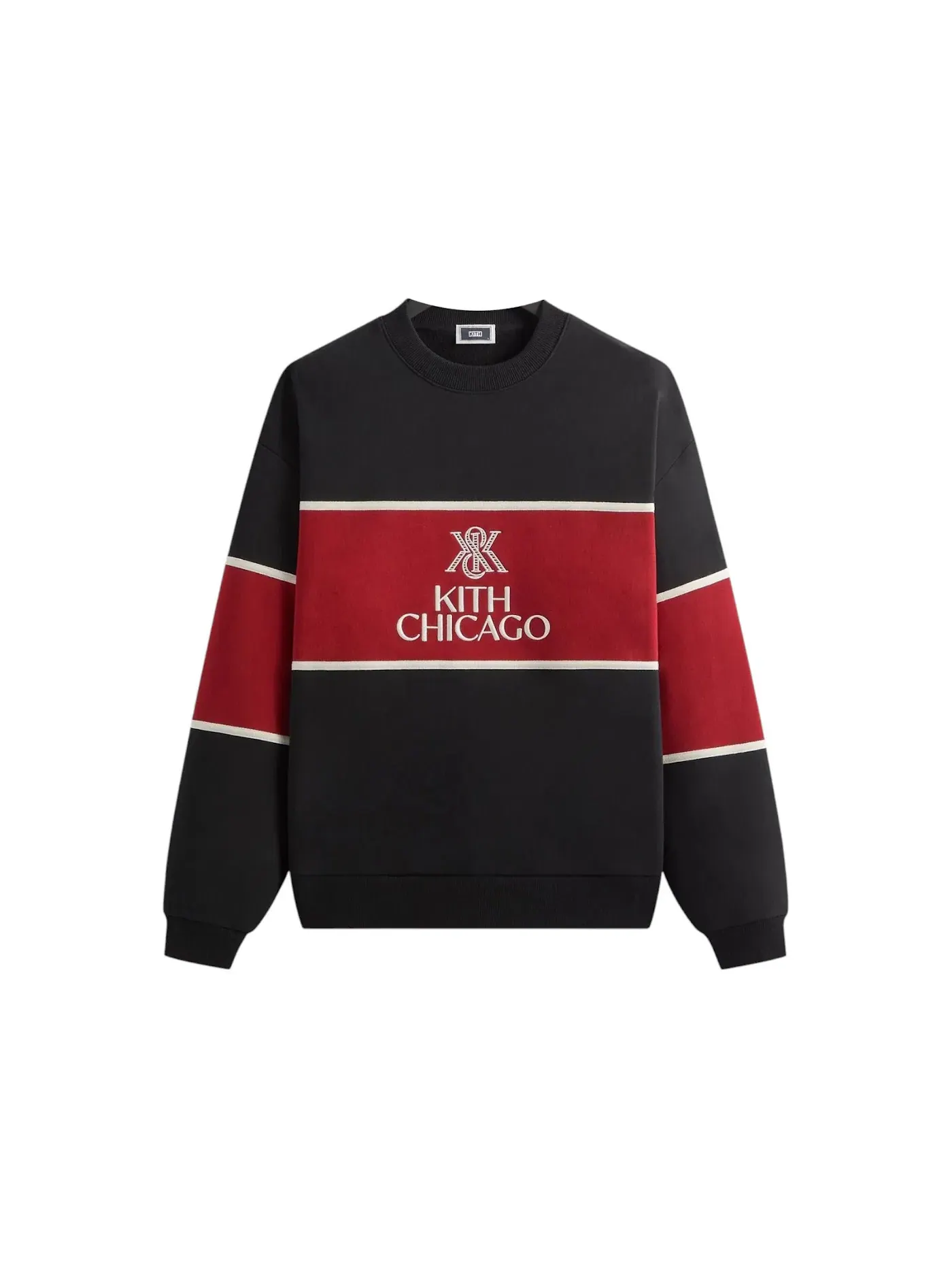 Мужской свитшот с панелями Kith Chicago Panelled Nelson Crewneck — изображение 1 из 2, черный
