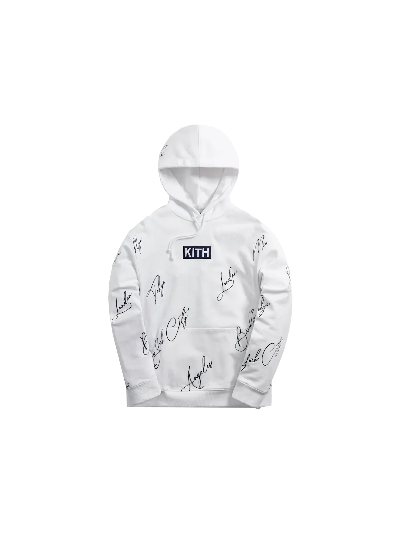 Мужской свитшот с принтом Kith City Script Hoodie White — изображение 1 из 2, белый
