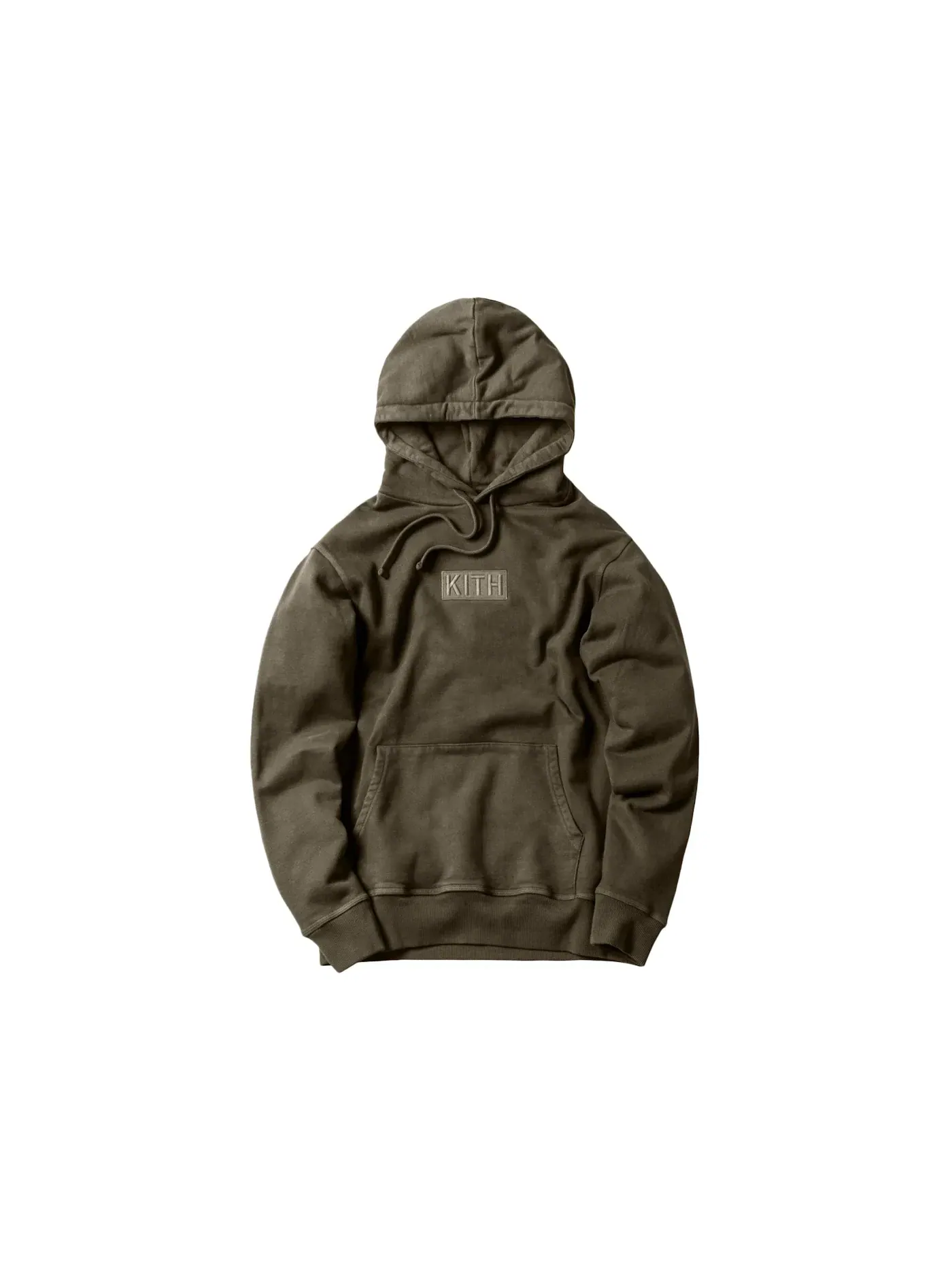 Мужской худи с принтом Kith Classic Logo — изображение 1 из 1, оливковый