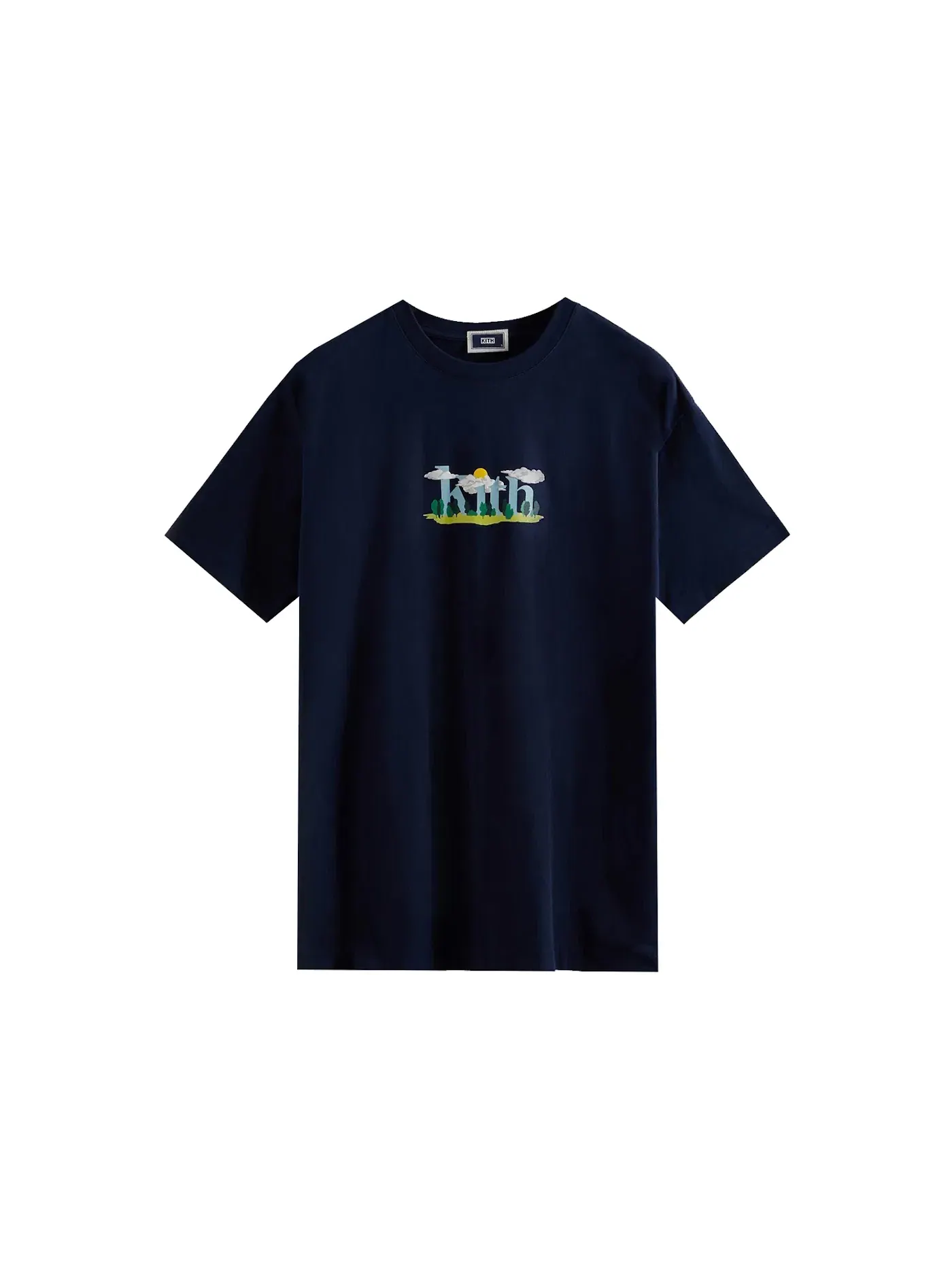 Мужская футболка хлопковая Kith Cloud Serif Logo Tee — изображение 1 из 2, ночной
