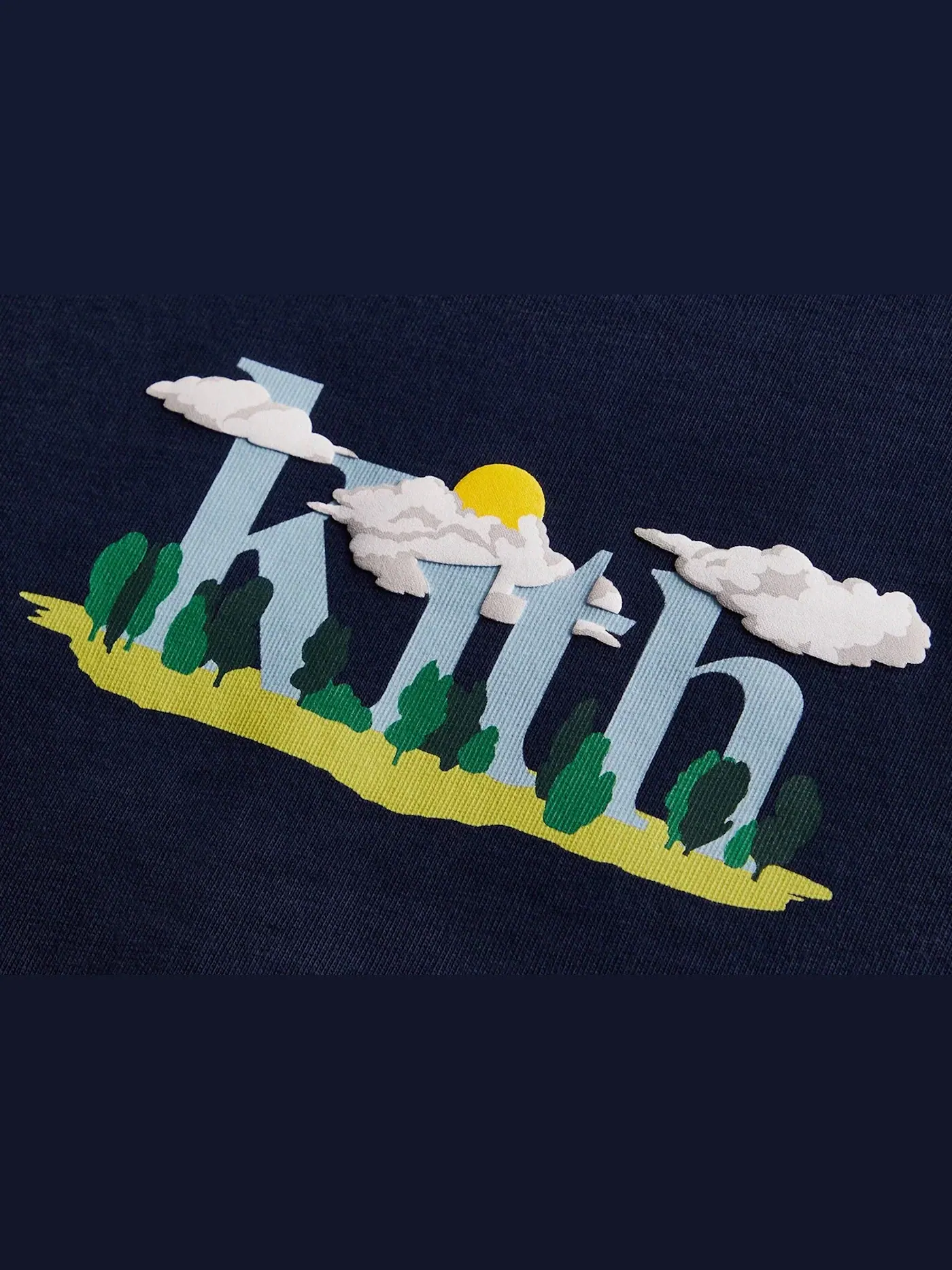 Мужская футболка хлопковая Kith Cloud Serif Logo Tee — изображение 2 из 2, ночной