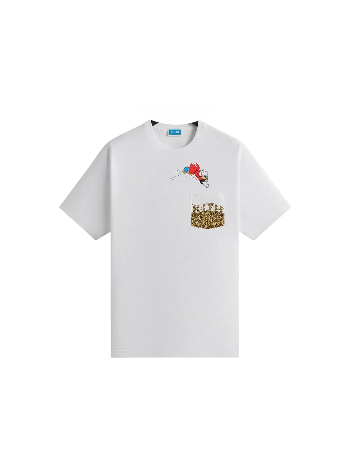 Мужская футболка с принтом Donald Duck Scrooge Coins Kith — изображение 1 из 2, белый
