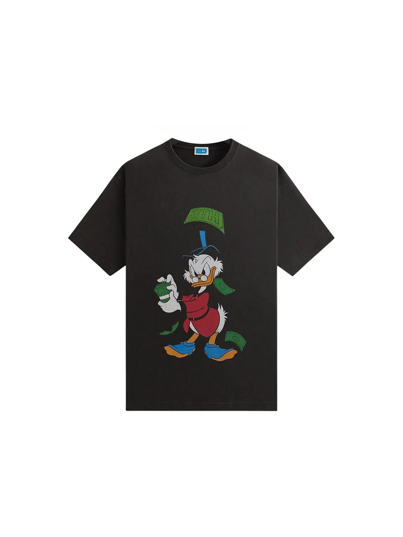 Мужская футболка с принтом Kith Disney Donald Duck Scrooge Dollar Vintage Tee — изображение 1 из 2, черный