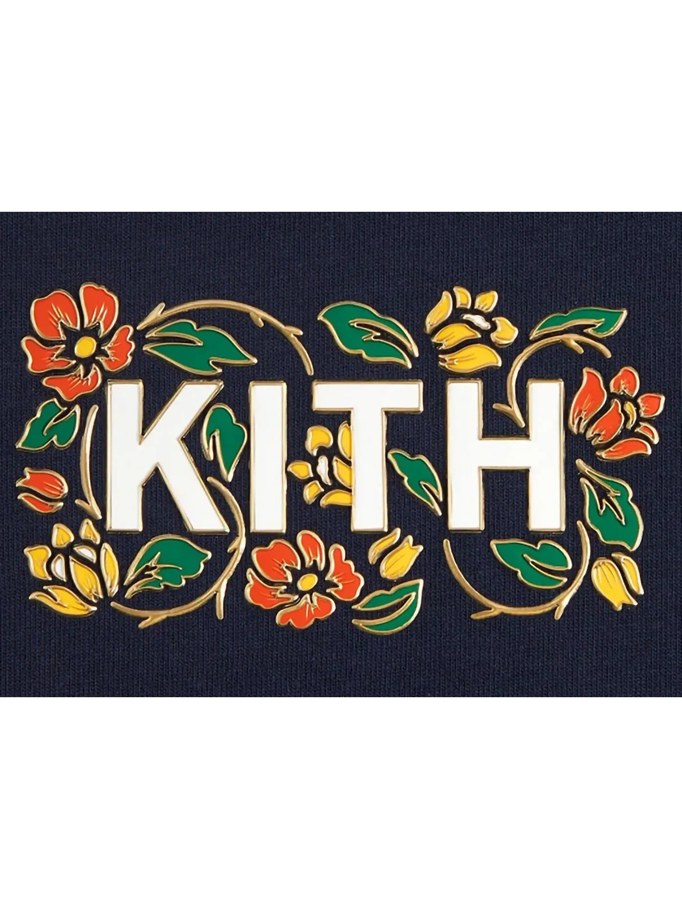 Мужская футболка с длинным рукавом с принтом Floral Classic Logo Kith — изображение 2 из 2, ночной