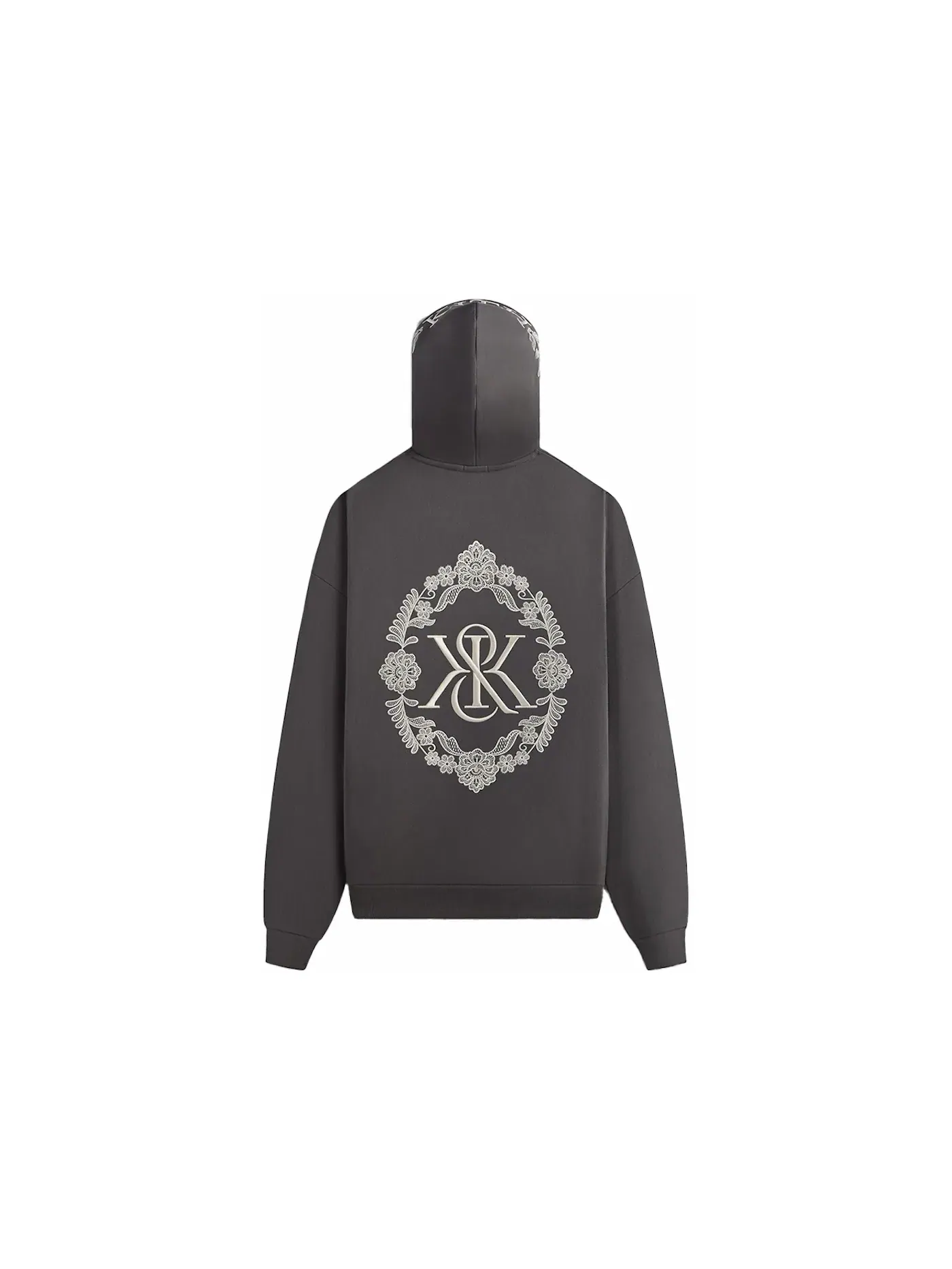 Мужской худи с кружевной отделкой Kith Floral Lace Nelson Hoodie — изображение 2 из 2, угольный