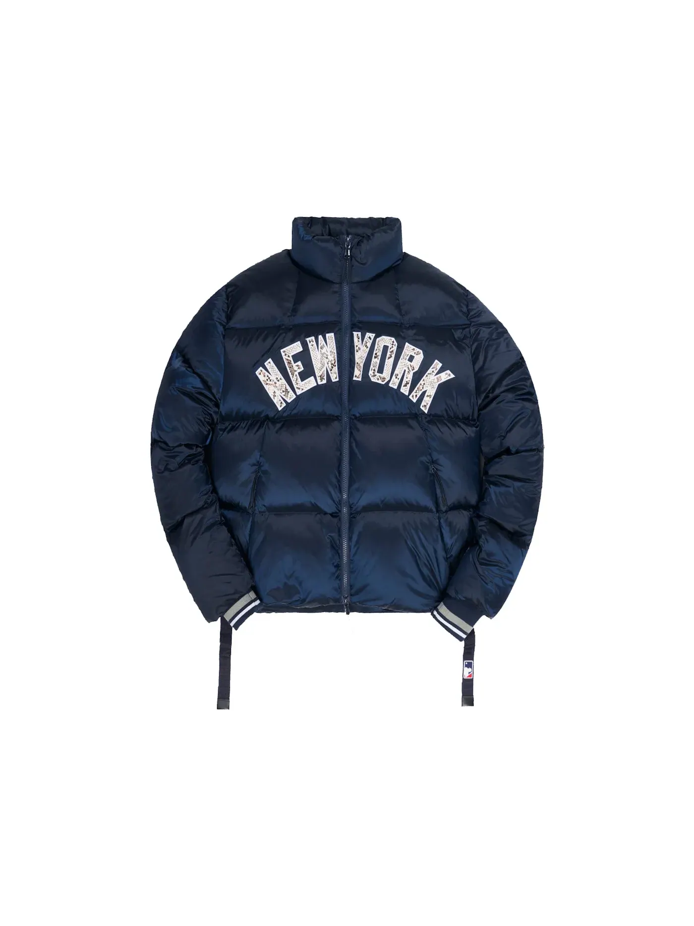 Мужская куртка-пуховик миди с принтом New York Yankees Kith — изображение 1 из 2, темно-синий