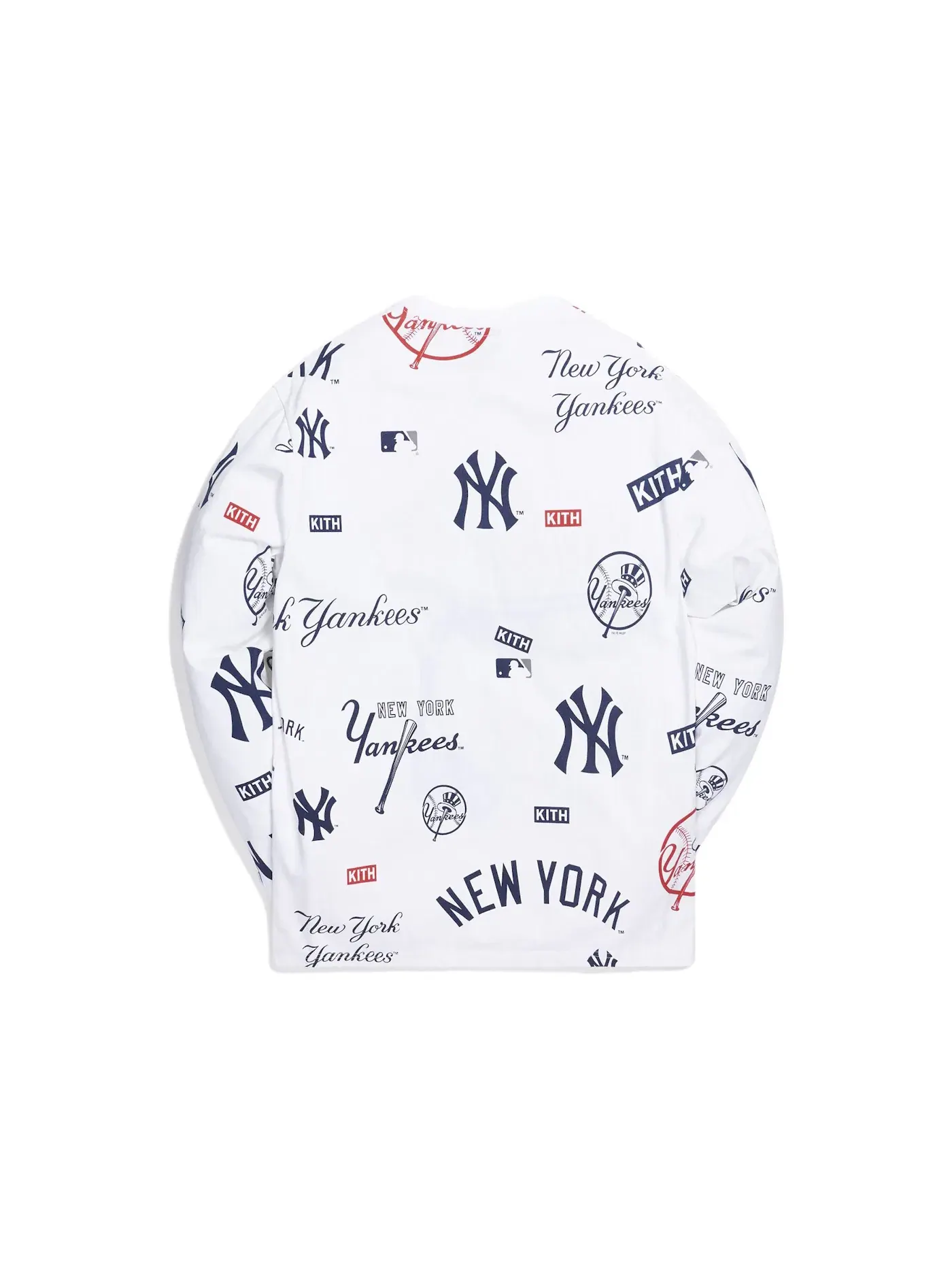 Мужская футболка с длинным рукавом с принтом Kith For Major League Baseball New York Yankees — изображение 2 из 2, белый