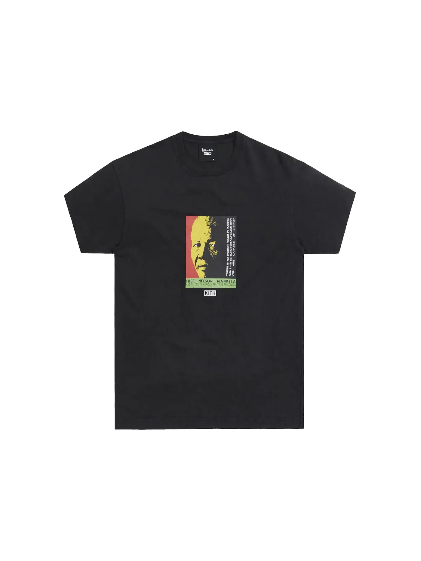 Мужская футболка с принтом Kith for Mandela Day 2021 Free Mandela Vintage Tee Kith — изображение 1 из 2, черный