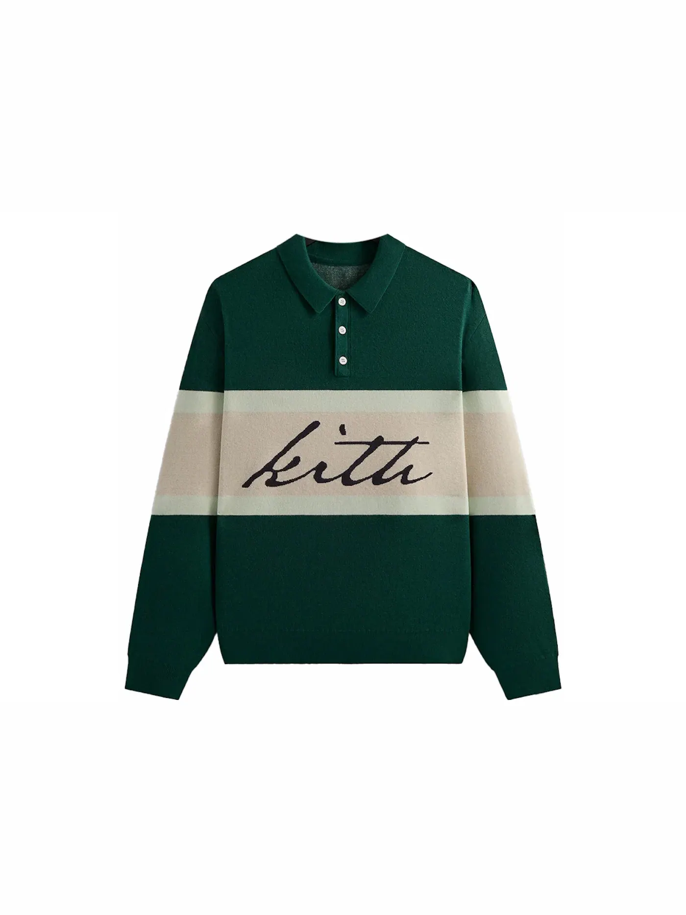Мужской свитшот-регби с воротником Pullover Kith — изображение 1 из 2, зеленый