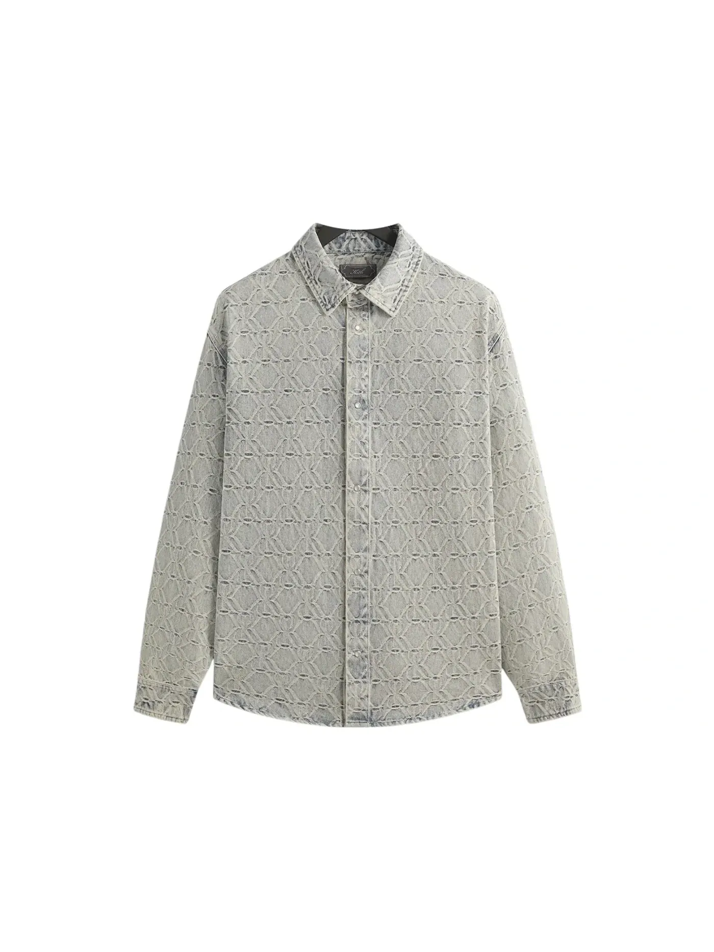 Мужская рубашка с жаккардовым рисунком Kith Jacquard Crest Denim Apollo Shirt, Atom — изображение 1 из 2